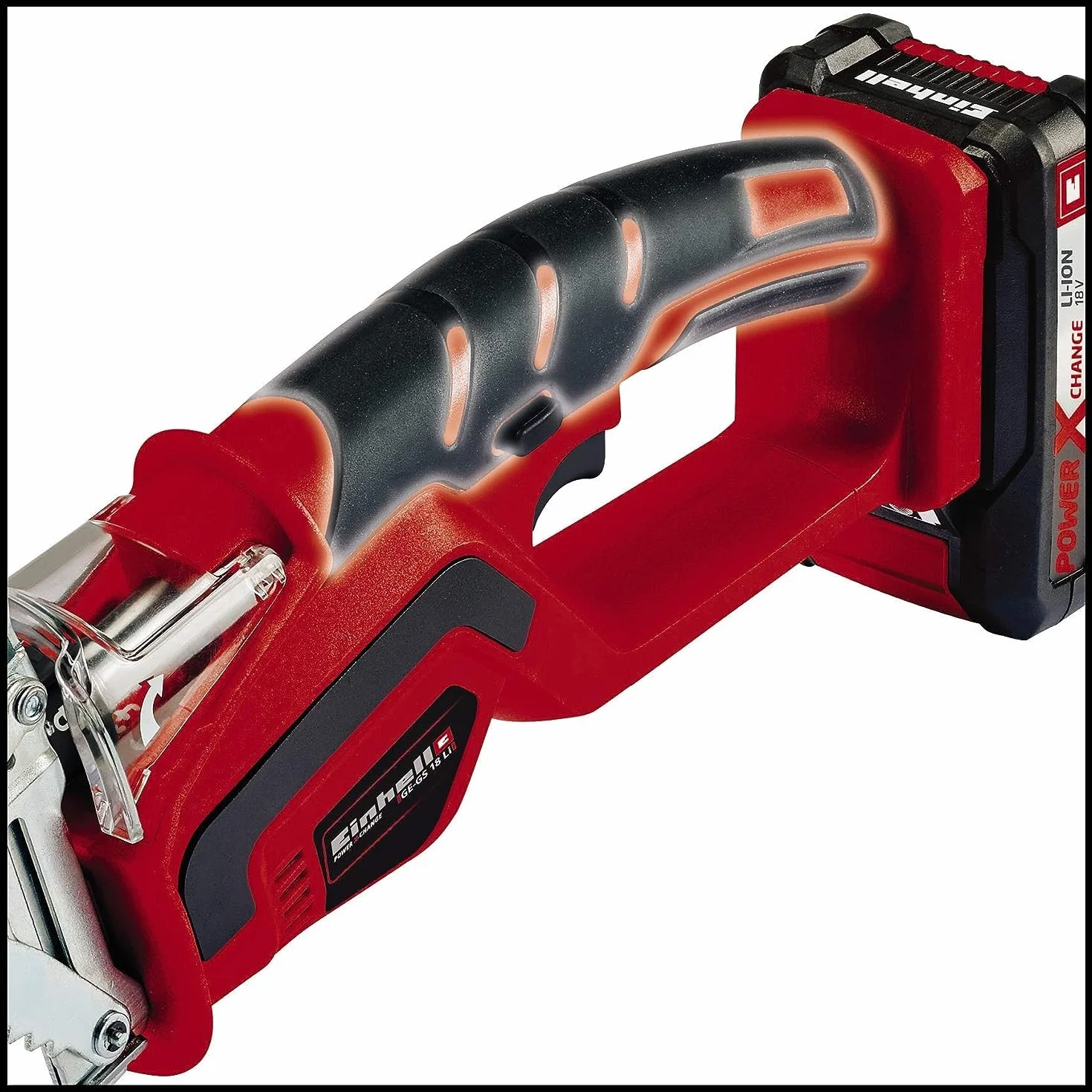 Einhell Akumulatorowa piła do gałęzi GE-GS 18 Li-Solo Power X-Change (Li-ion, 18 V, brzeszczot o długości 150 mm, wysokiej jakości z beznarzędziową wymianą, bez akumulatora i ładowarki)