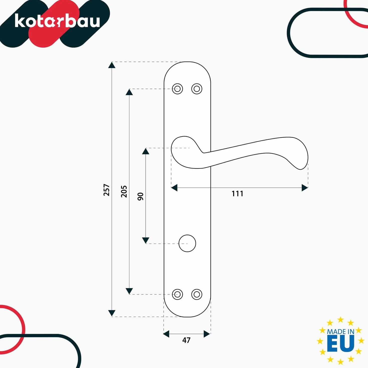 KOTARBAU® Klamka Drzwiowa Długi Szyld Na Wkładkę Bębenkową Wkład Zdobiona Retro Satyna 90 MM