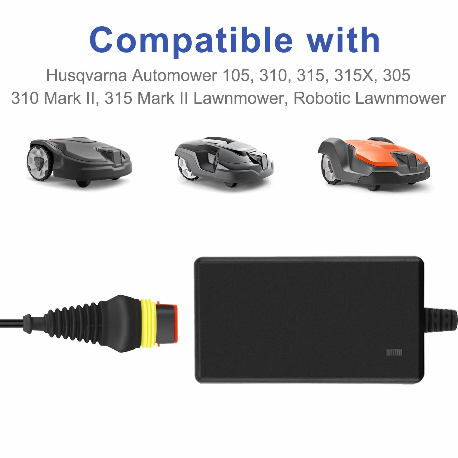 Exmate Adapter 28 V 1,3 A zasilacz sieciowy kompatybilny z Husqvarna Automower 105 305 310 315X 405X 415X, ładowarka do kosiarki Gardena 2016+/Sileno 2018+