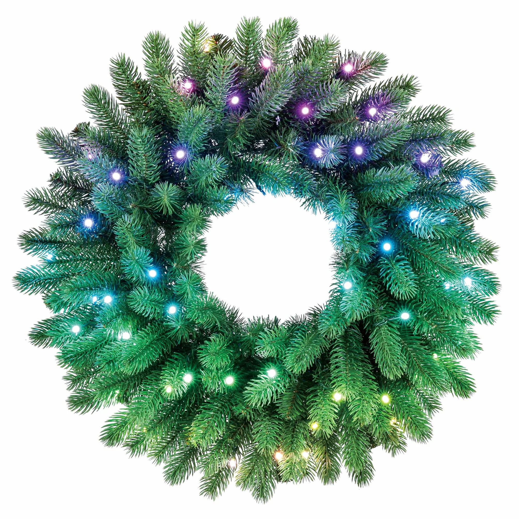 Twinkly Regal Wreath Girlanda bożonarodzeniowa, wstępnie oświetlona, z 50 diodami LED RGB o średnicy 60 cm, kompatybilna z Alexa i Google Home, sterowana aplikacją dekoracja bożonarodzeniowa