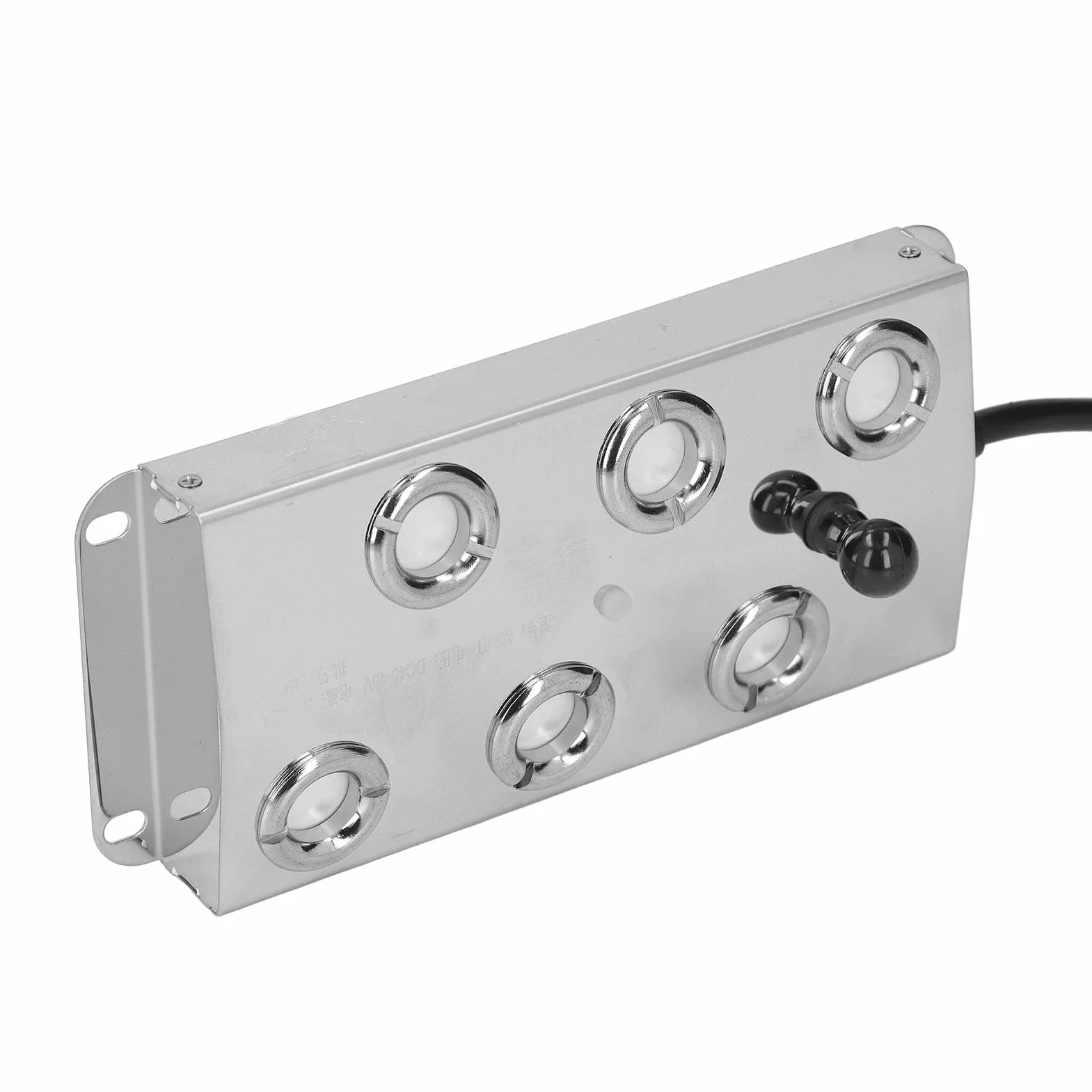 6-głowicowy Ultradźwiękowy Generator Mgły, Zamgławiacz Mgły ze Stali Nierdzewnej z 6 Rdzeniami, 4500 Ml/h, Wodoodporny Zasilacz IP67, Kabel 1,5 M do Szklarni, Stawu, Trawnika z