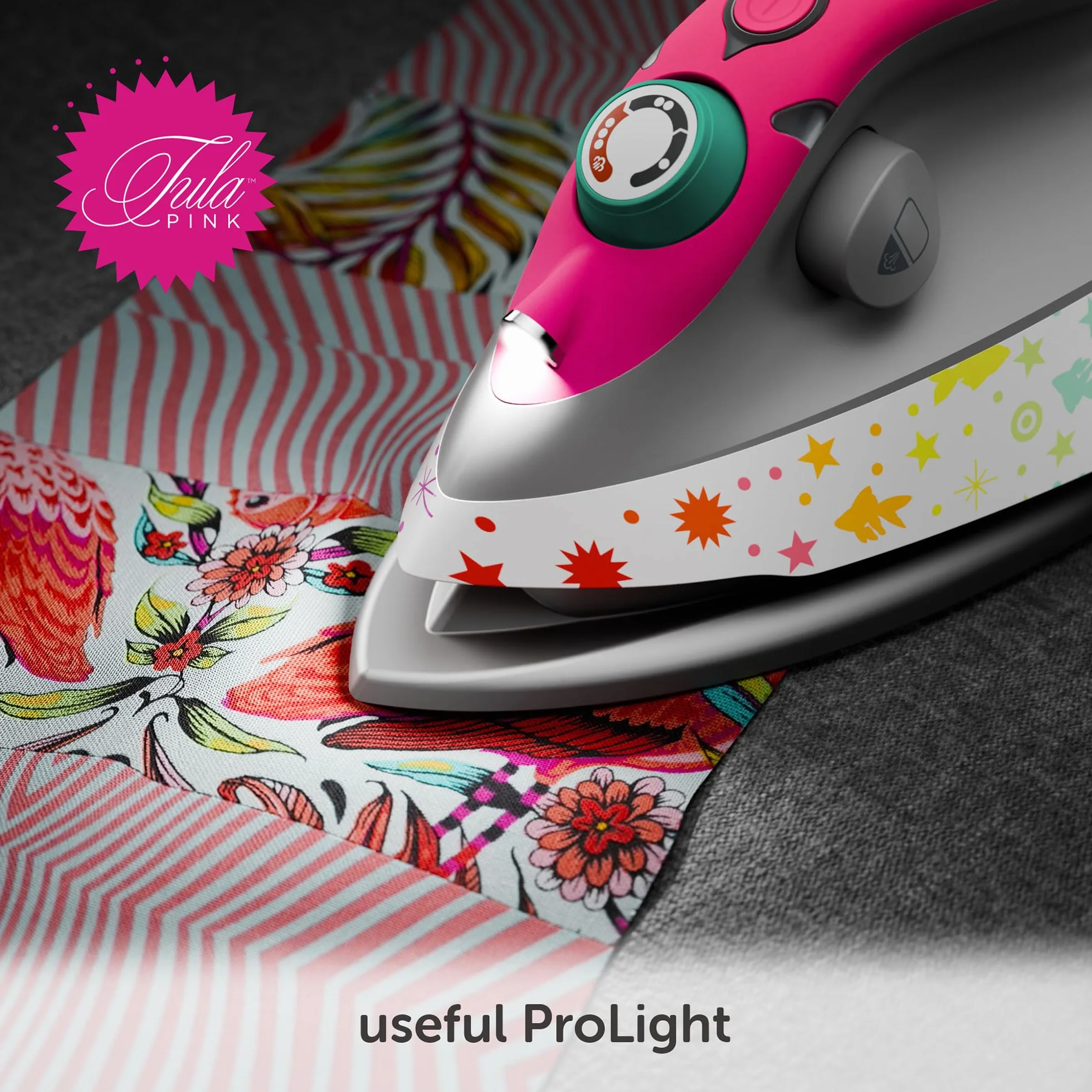 Projekt oliso M3Pro Textile Compact Fabric Żelazko parowe z podstawką na gorące żelazko Solemate, Tula Pink