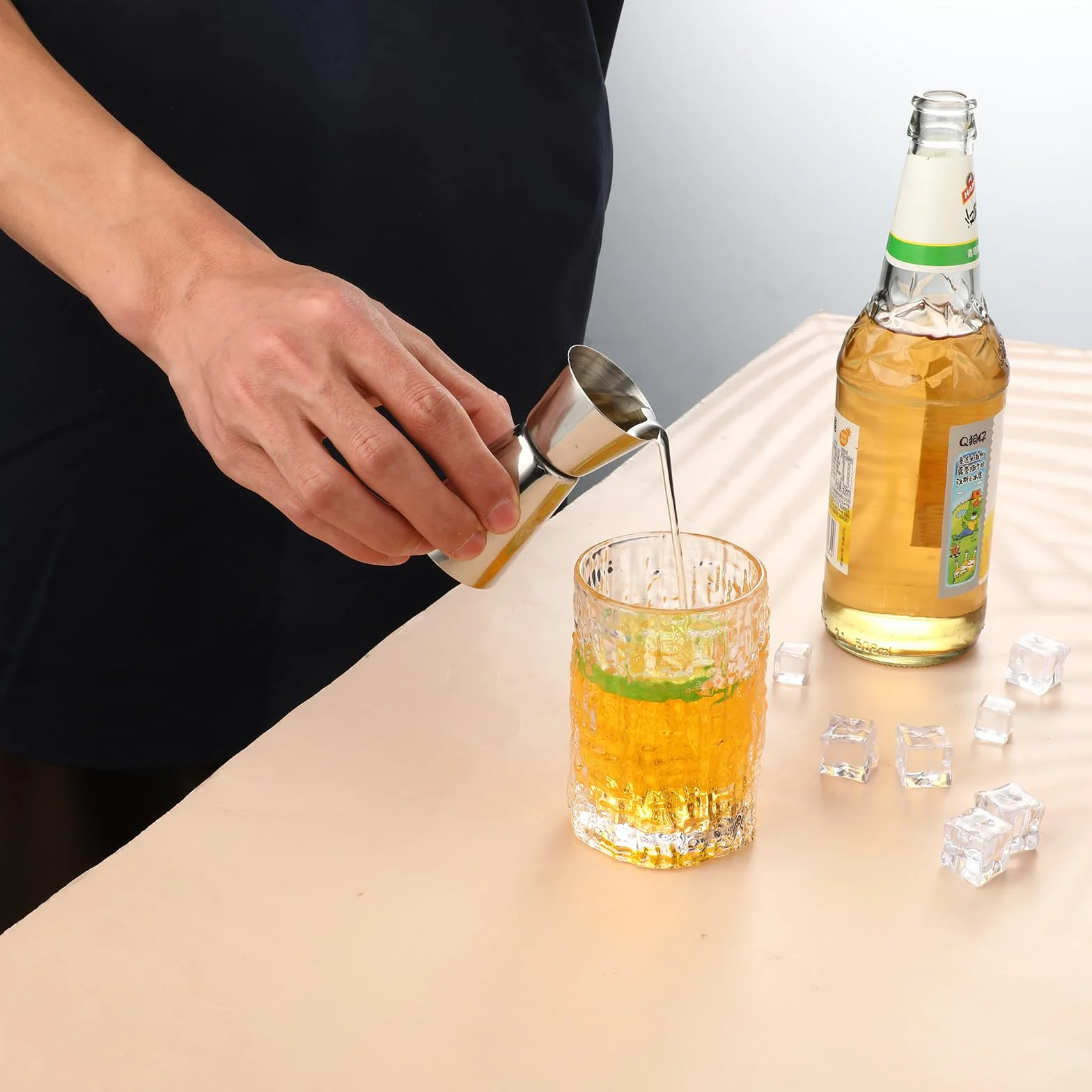 Giantree miarka spirytusowa stal nierdzewna 25/50 ml podwójna do whisky koktajli