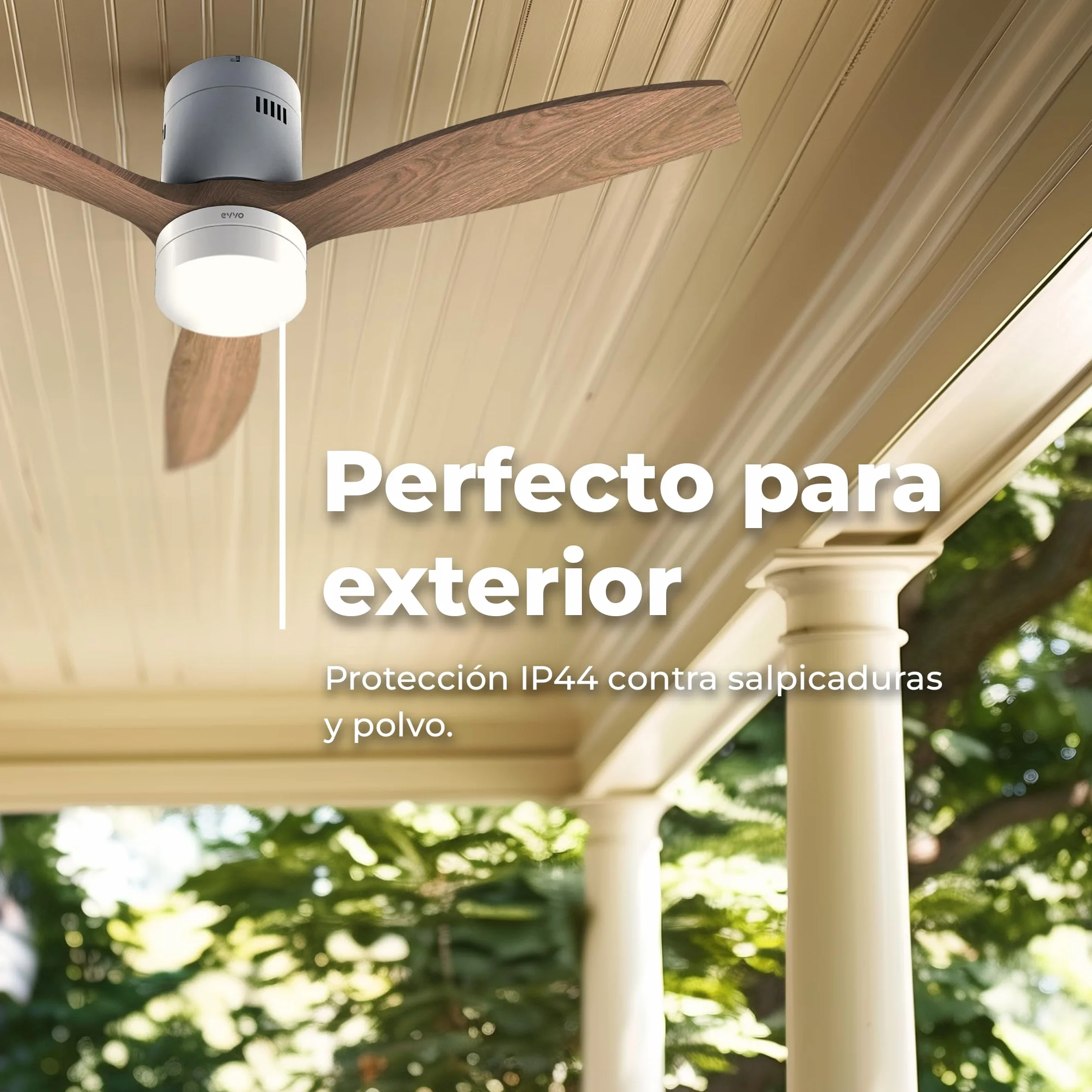 EVVO Wentylator sufitowy LED WIFI 132 cm 40 W IP44 V551