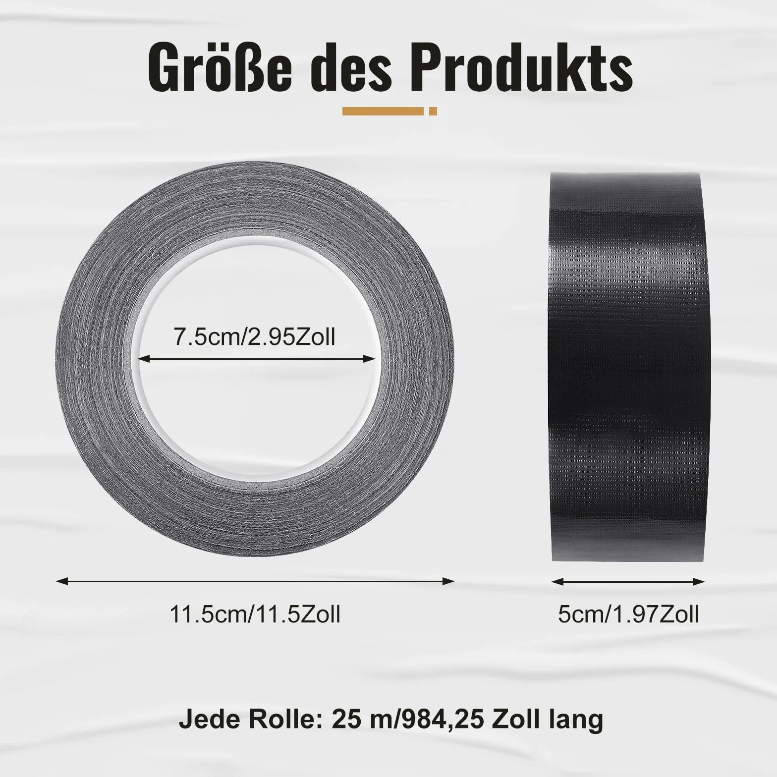 Taśma pancerna, bardzo mocna, 48 mm x 100 m, taśma z tkaniny, czarna, pancerna taśma wodoszczelna, taśma klejąca z tkaniny, do użytku wewnątrz i na zewnątrz, wzmocniona tkaniną taśma naprawcza