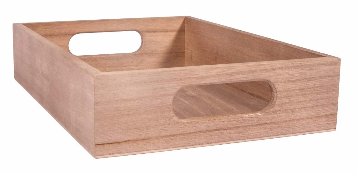 Rayher Drewniana taca, mała taca, 24 x 17 x 5 cm, z uchwytami, drewno topolowe, certyfikat FSC, naturalne, mała taca do serwowania, taca dekoracyjna, 62958505