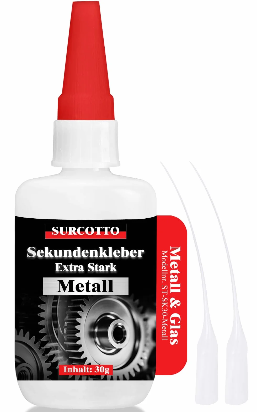 Klej błyskawiczny do metalu, ekstra mocny, 30 g, Surcotto klej do metalu, bardzo mocny, wodoodporny, odporny na wysokie temperatury, płynny, przezroczysty, klej do metalu do klejenia wszelkiego