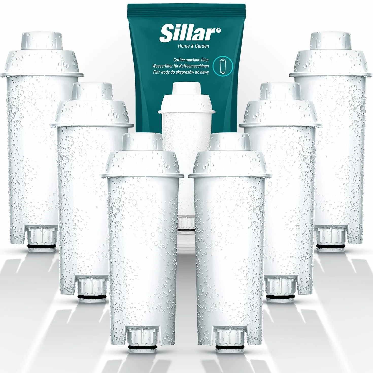 Sillar Filtry do Ekspresu do Kawy Kompatybilny z DeLonghi DLSC002 SER3017 6 sztuk