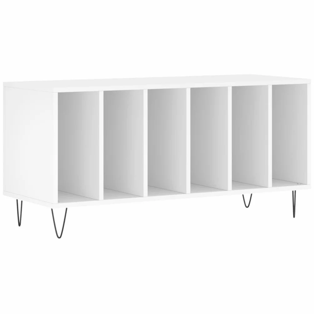 ShGaxin Szafka dyskowa Sklejka biała 100x38x48 cm, półka CD, gramofon, szafka na płyty, szafka winylowa, szafka gramofonowa - 831748