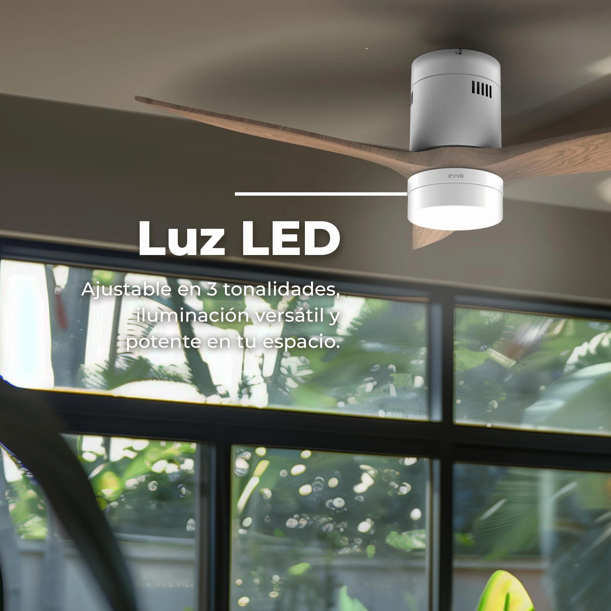 EVVO Wentylator sufitowy LED WIFI 132 cm 40 W IP44 V551