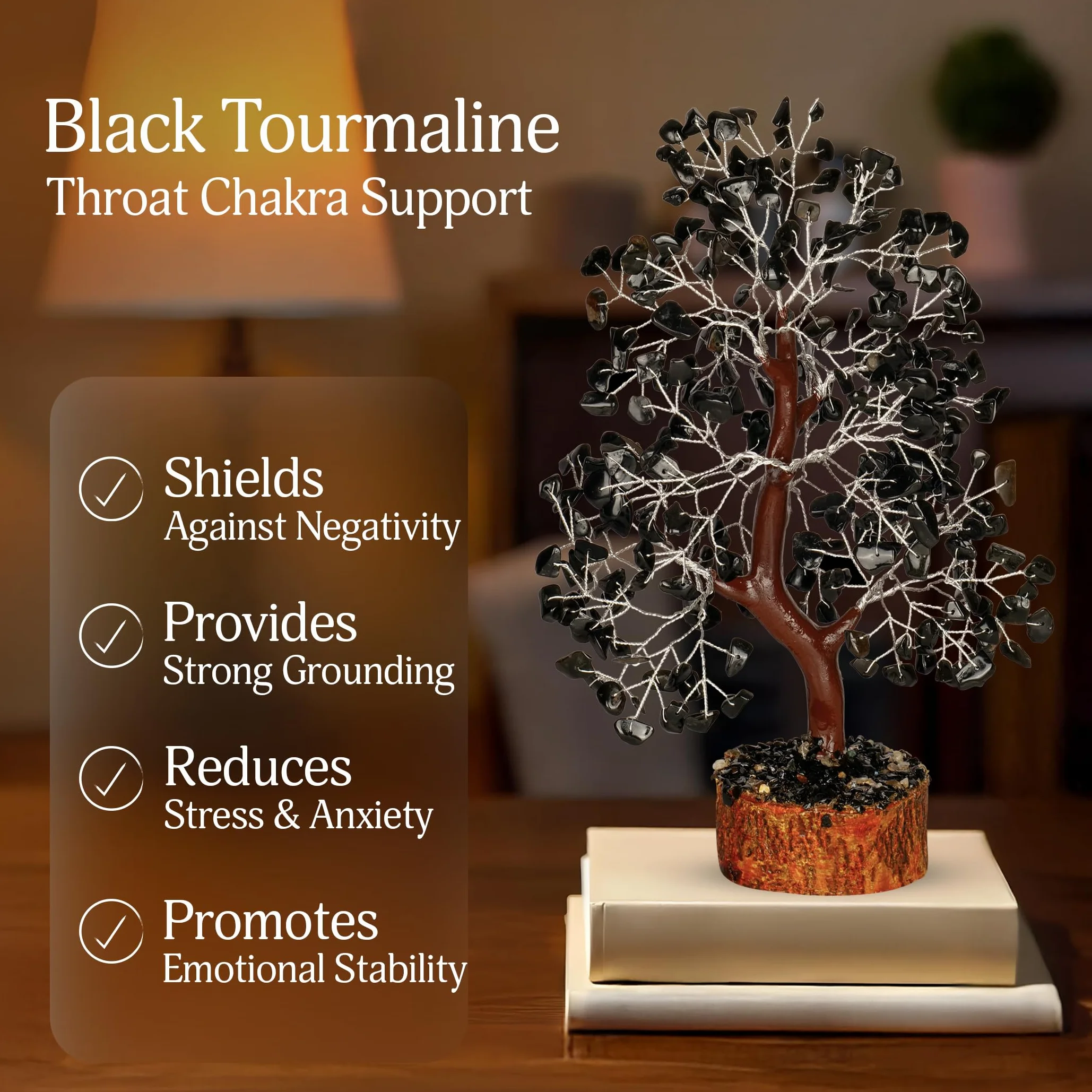 YATSKIA Czarny turmalin kryształ - bonsai, pieniądze, dekoracja drzewa życia, drzewo życia czakry, prezenty energetyczne dla kobiet, kryształy i kamienie szlachetne