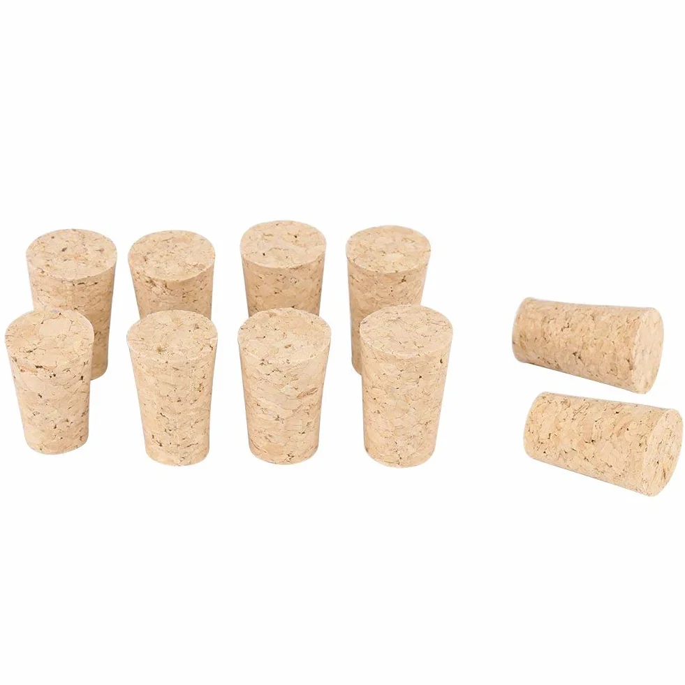 Naturalne korki do wina 22 × 17 × 35 mm, korkowe, miękkie drewno, 10 szt.