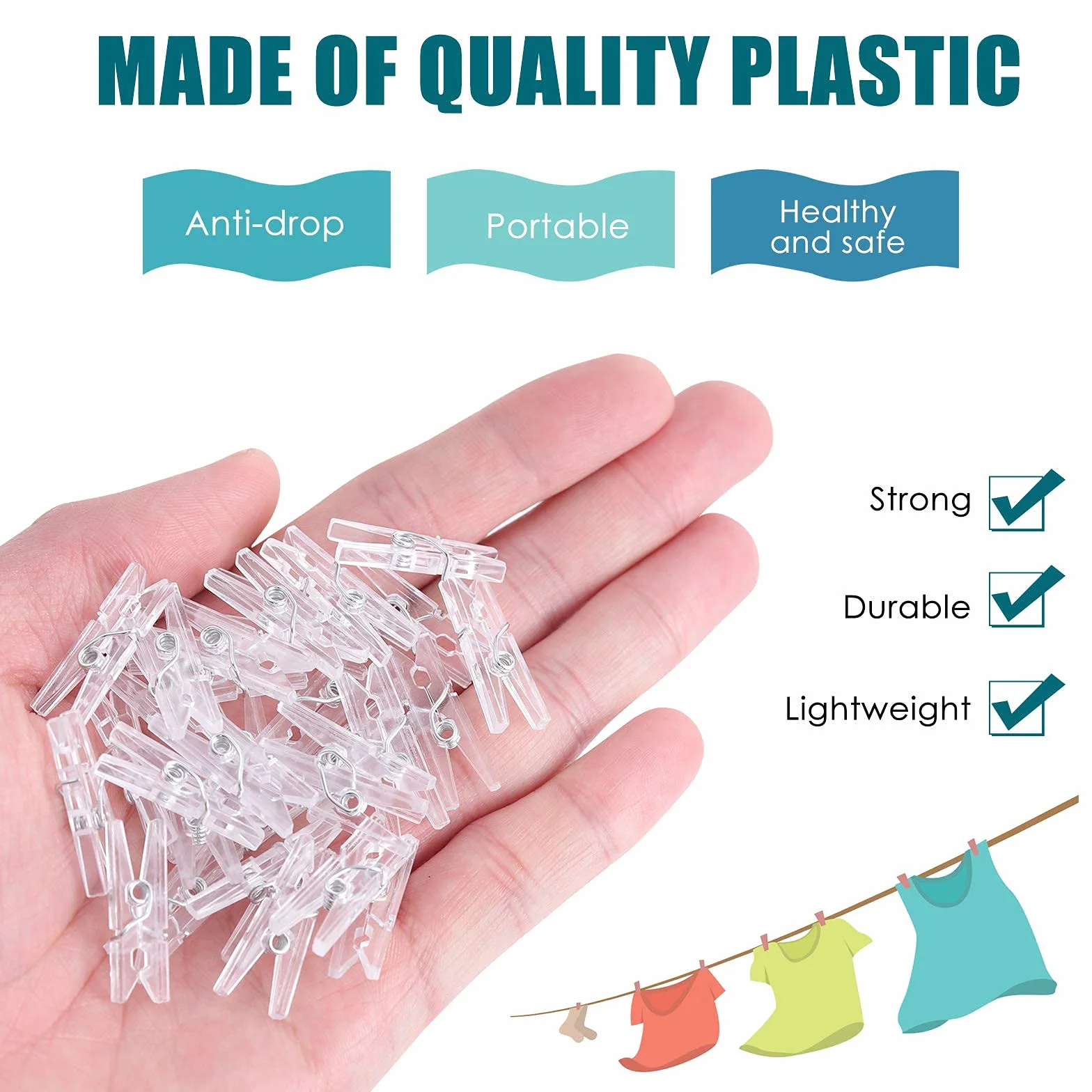 Mini przezroczyste klamerki, 100 szt., małe klipsy do zdjęć, klamerki, przezroczyste plastikowe klamerki, do rękodzieła, rękodzieła, dekoracji ślubnej