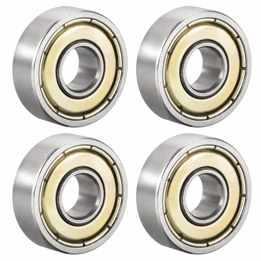 sourcing map 4 sztuki łożysko kulkowe zwykłe 607ZZ podwójny szyld 7 mm x 19 mm x 6 mm stal węglowa DE
