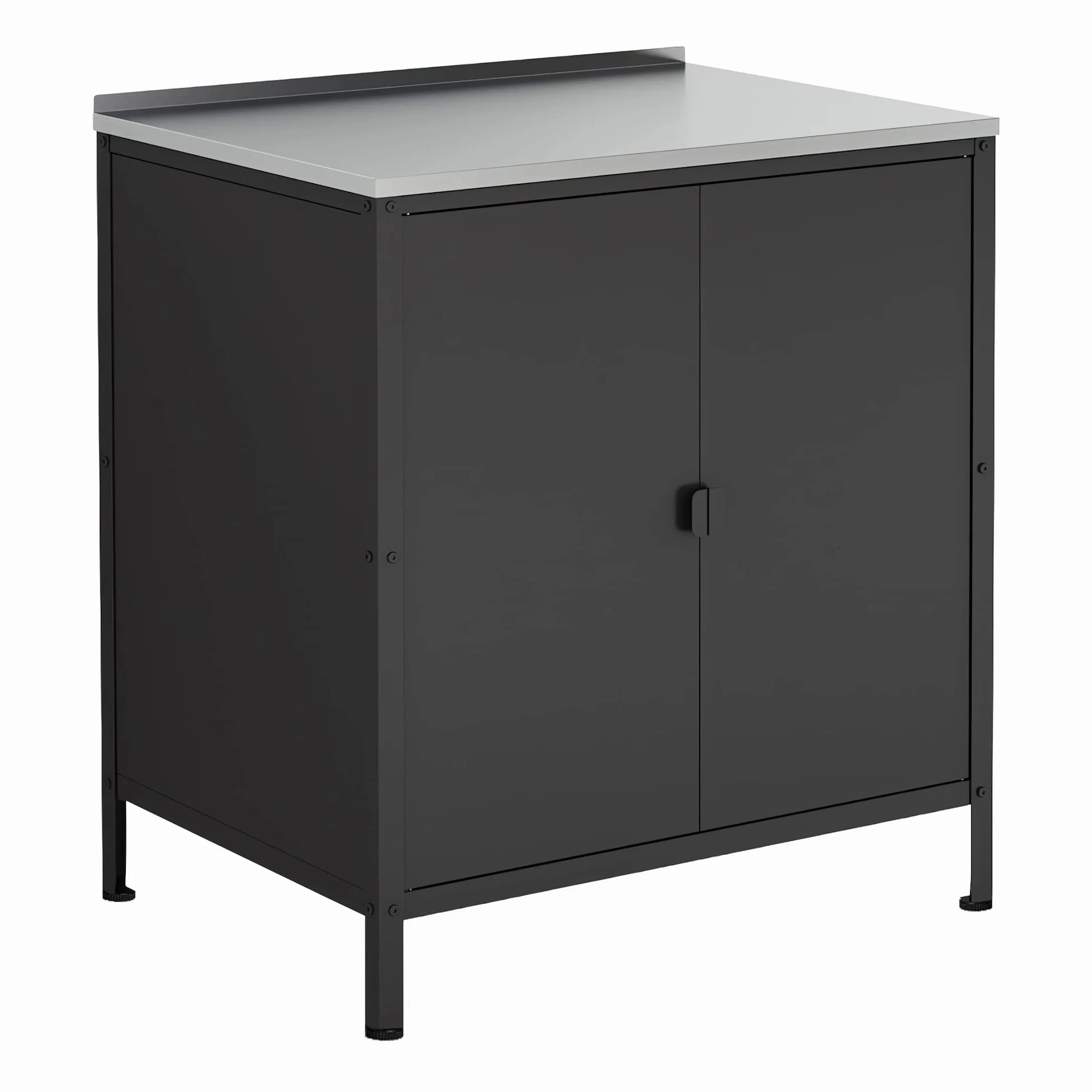 casa.pro Bolognano szafka ogrodowa, balkonowa, dwudrzwiowa, do użytku wewnątrz i na zewnątrz, 92 x 80 x 50 cm, czarna, matowa