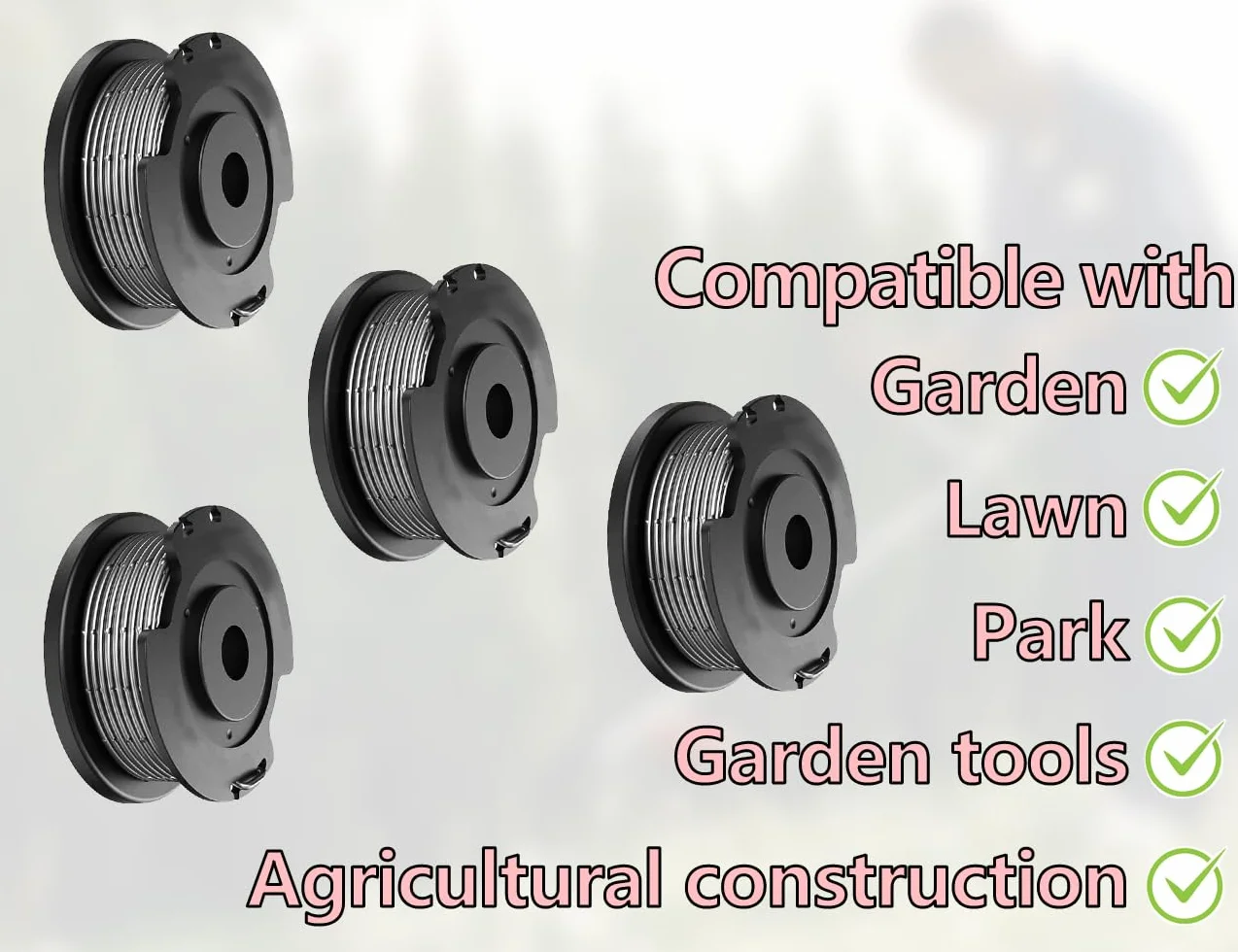 4 sztuki szpul żyłki, kompatybilne z podkaszarką Bosch ART 23SL, ART 26SL ART 30-36LI, nylonowe, zapasowe żyłki do podkaszarki Bosch F016800569 (Φ1,65 mm/5 m)