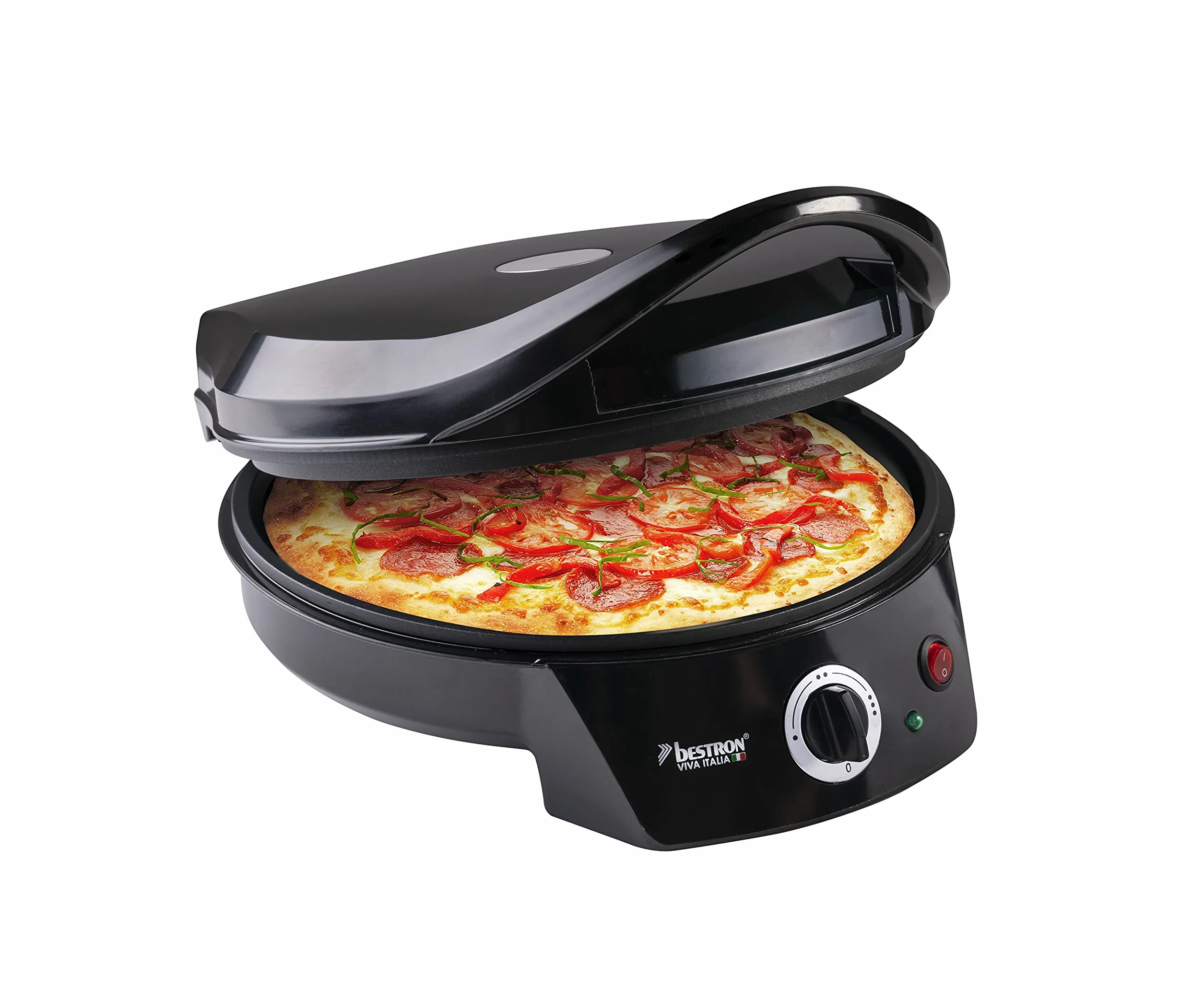 Bestron Elektryczny piec do pizzy 1800 W 230°C Ø 27 cm czarny