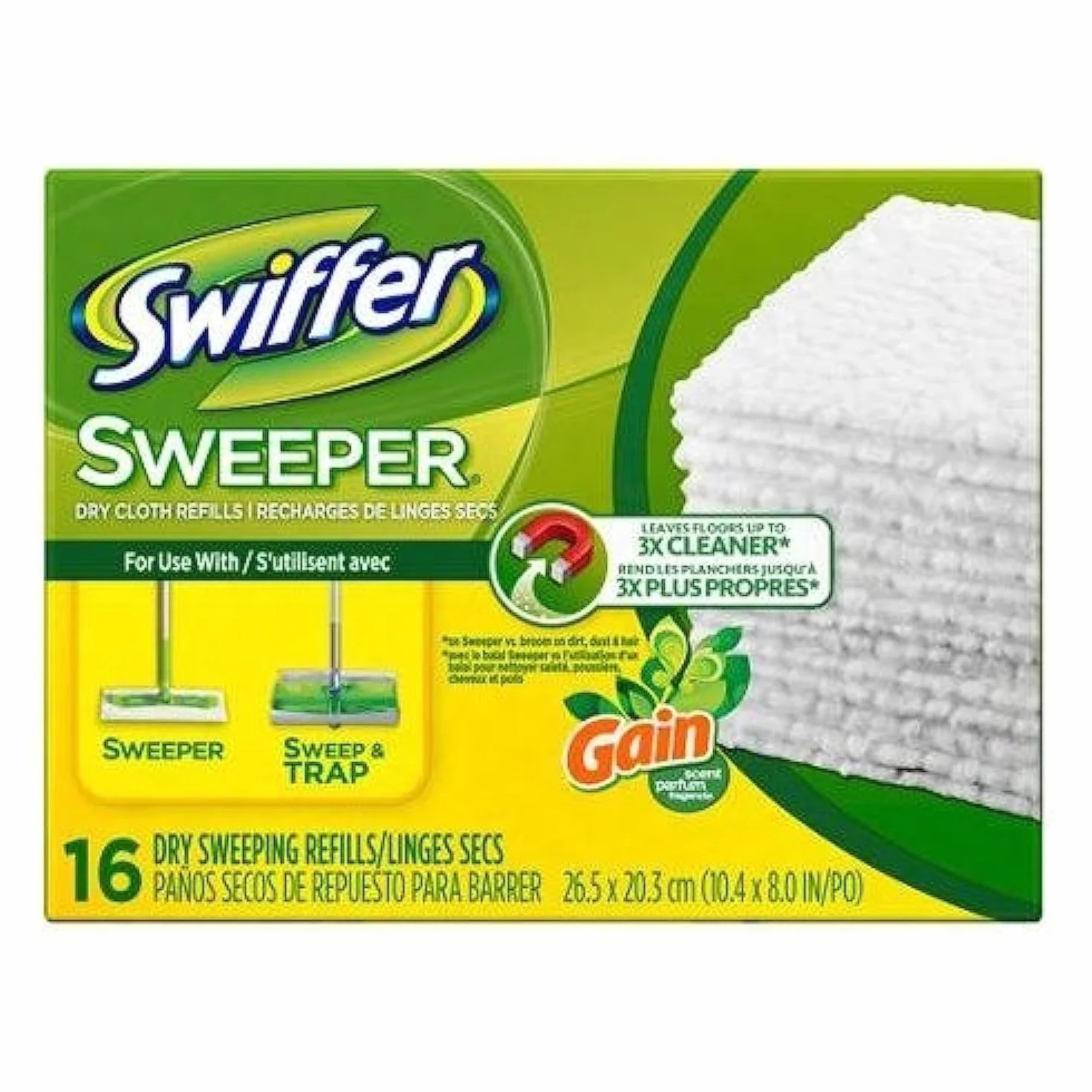 Swiffer Sweeper Gain Original Scent Dry Sweeping Cloths Refills, 16 arkuszy Swiffer
