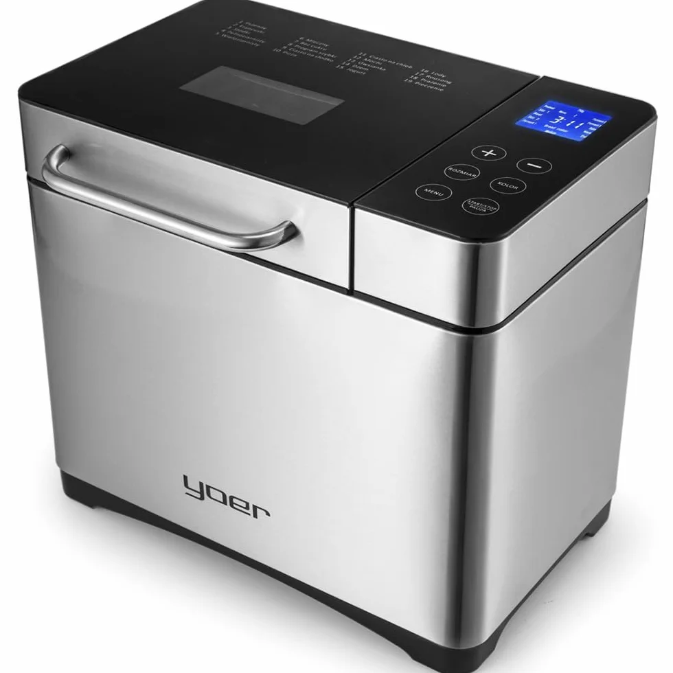 Yoer Baker BM01S, Wypiekacz do chleba 710W, 19 automatycznych programów, automat do jogurtu i dżemu, automat do chleba i ciasta, srebrny
