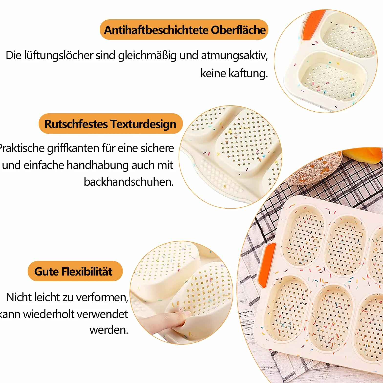 Foremka do pieczenia bułek 8 bułek nieprzywierająca forma do chleba