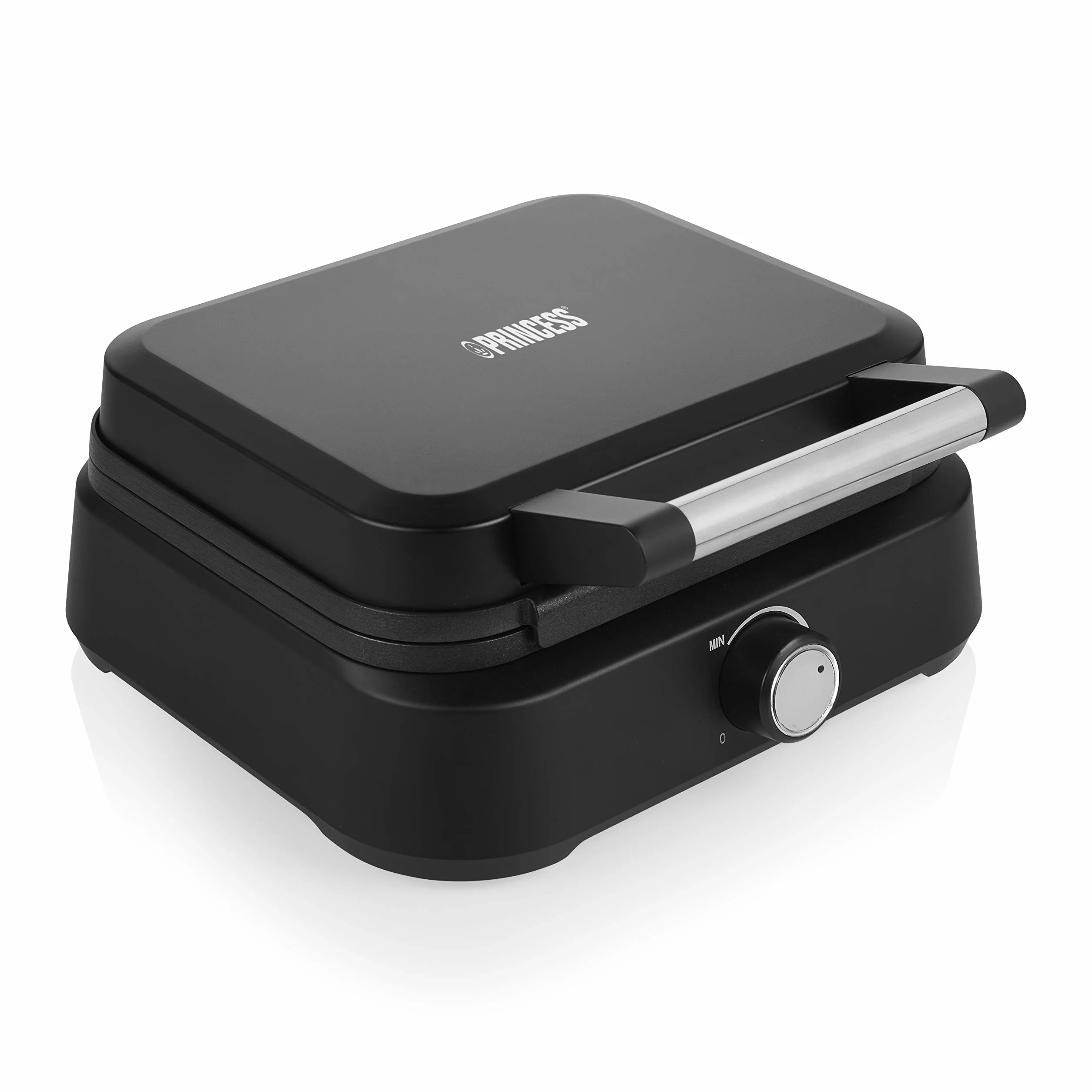 Princess 132398 Gofrownica Belgijska Deluxe – 1500 W, 10-Stopniowy Termostat, Powłoka Zapobiegająca Przywieraniu, 26 X 22 Cm, Na 2 Gofry Xxl, Matowa Czerń