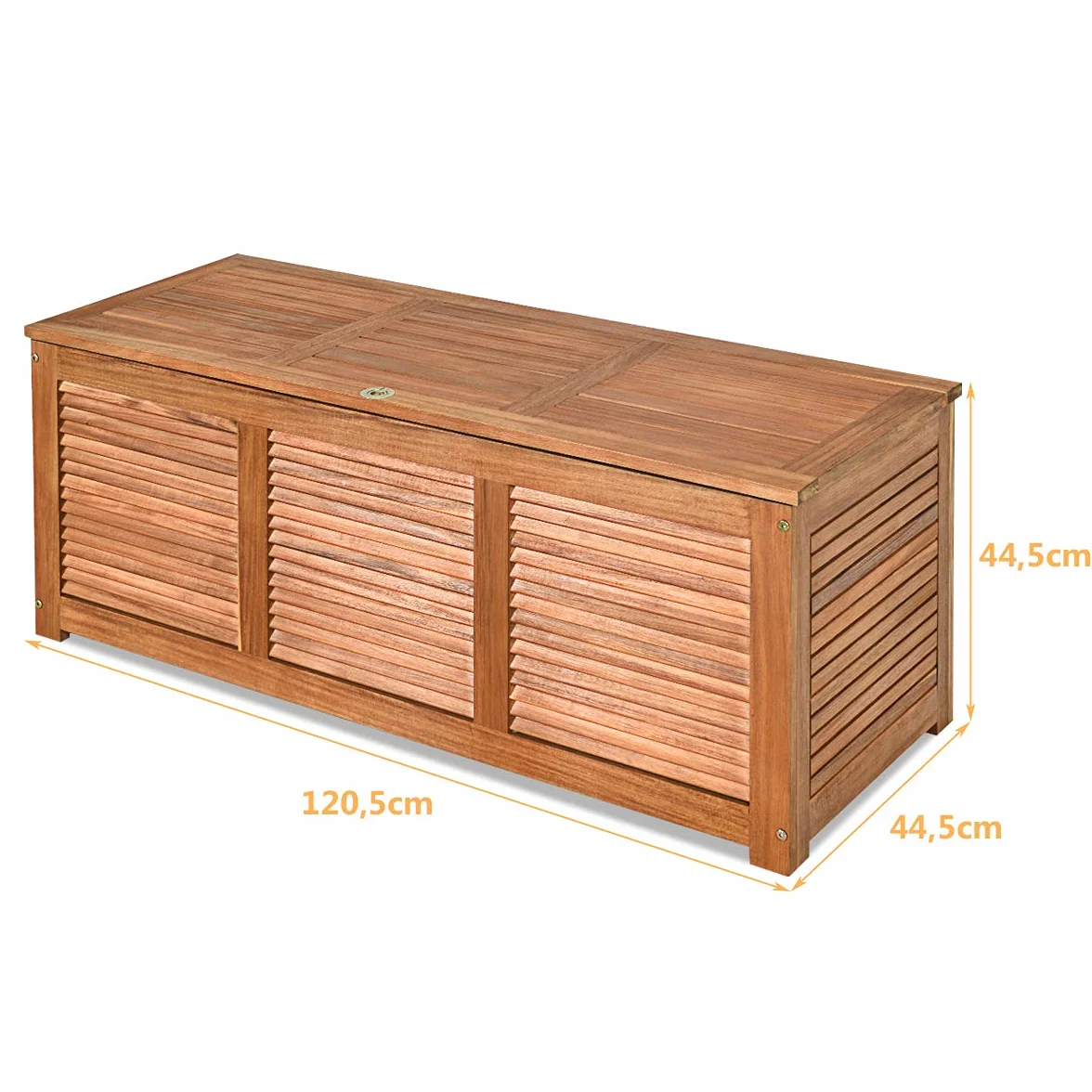 COSTWAY Skrzynka ogrodowa, drewno akacjowe, skrzynia do przechowywania o pojemności 179 l, pudełko do przechowywania, skrzynia na poduszki, na balkon, 120 x 45 x 45 cm