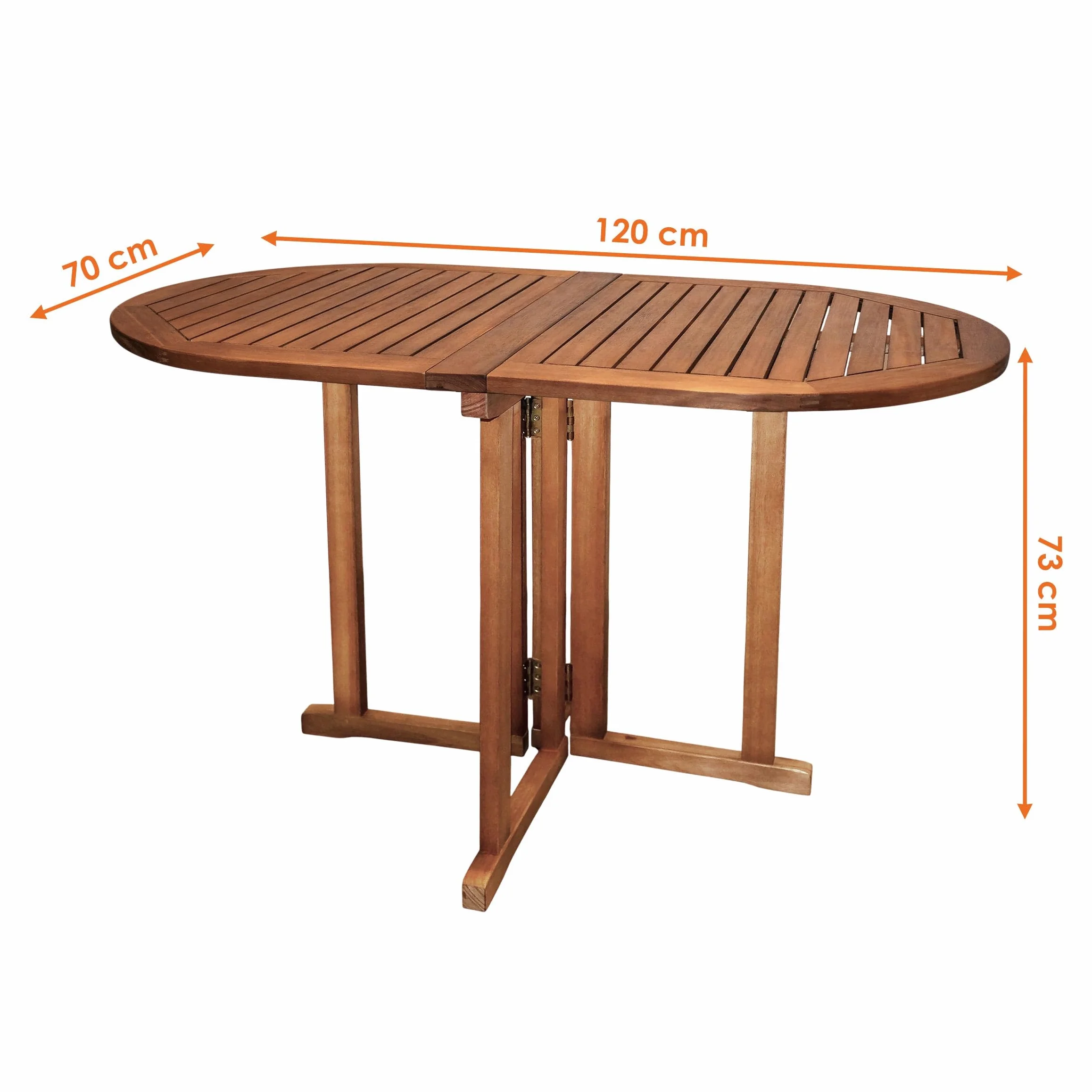 Spetebo Stół ogrodowy z drewna eukaliptusowego, składany, 120 x 70 cm, owalny, lite drewno, stół do jadalni, okrągły, olejowany, na balkon, do ogrodu, na taras, balkon, do użytku na zewnątrz
