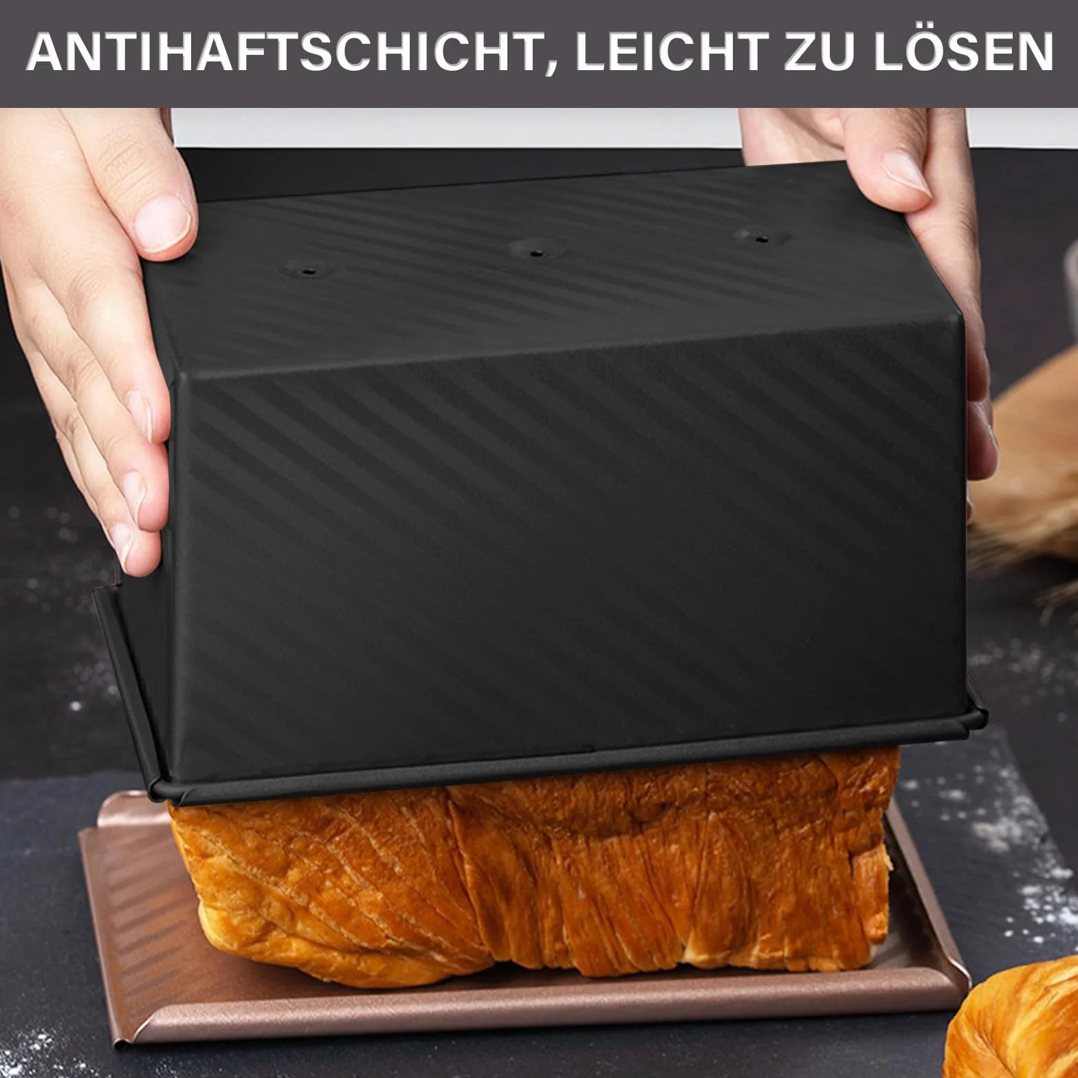 Forma do pieczenia chleba 450 g z pokrywką czarna