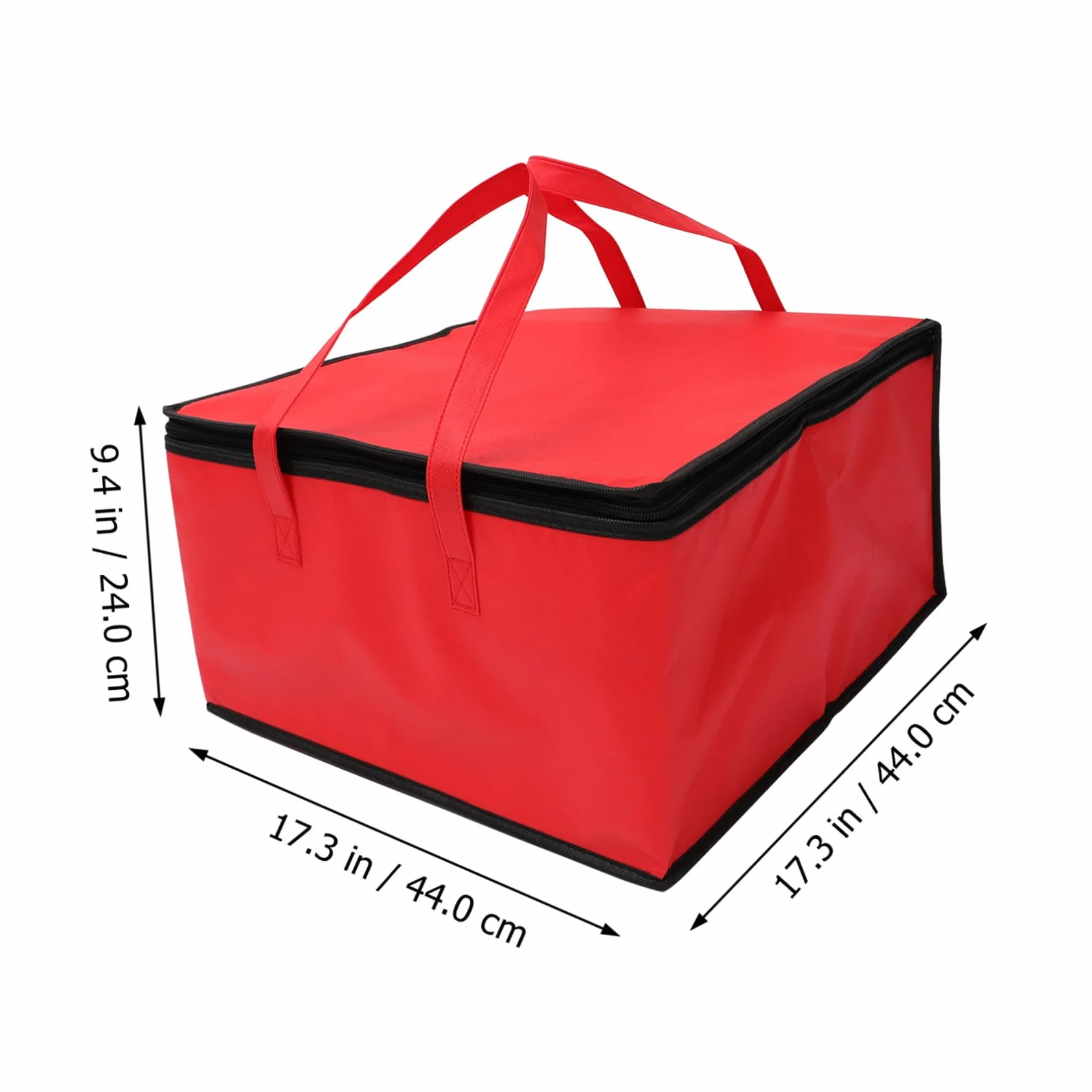 BESTonZON Składana Torba Termiczna 30 cm Czerwona Izolowana na Zimno 44x44x24 cm