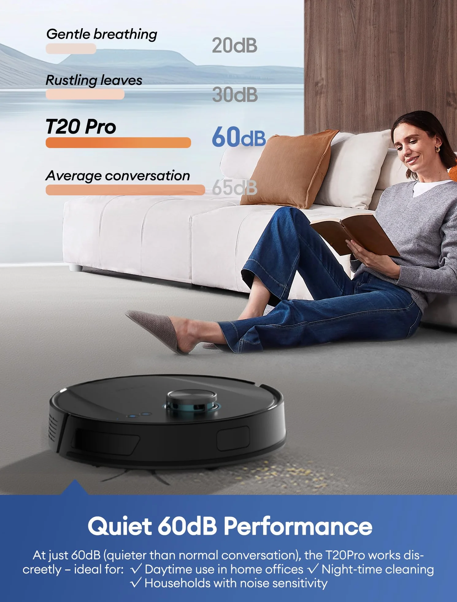 Ultenic T20 Pro Robot Odkurzający z Samooóżnianiem, 8000 Pa, Cichy, Sterowanie WiFi/Bluetooth/Alexa/App, 6 Trybów Czyszczenia, Idealny do Sierści Zwierząt
