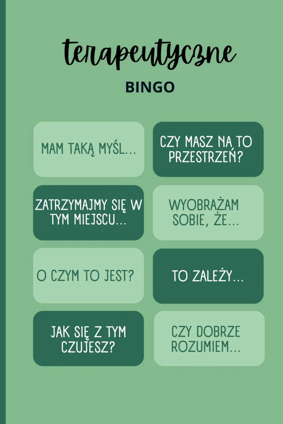 Terapeutyczne Bingo: Zeszyt w linie dla terapeutów, psychologów, psychoterapeutów. Prezent na różne okazje