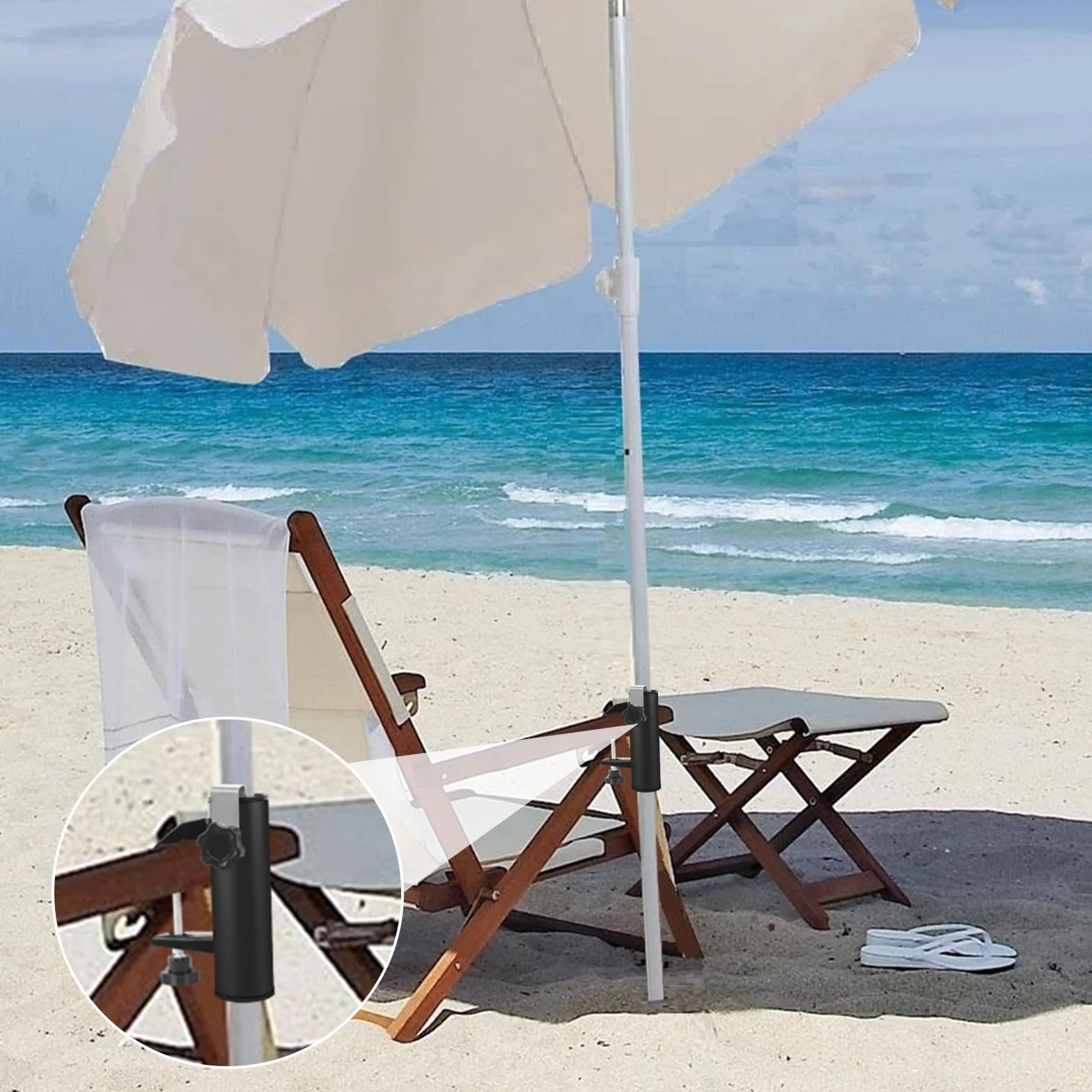 DELAESI Uchwyt na parasol przeciwsłoneczny, uchwyt na balkonowy parasol, uchwyt na balustradzie balkonu, uchwyt na parasol przeciwsłoneczny, uchwyt na balkon, taras lub stół, camping
