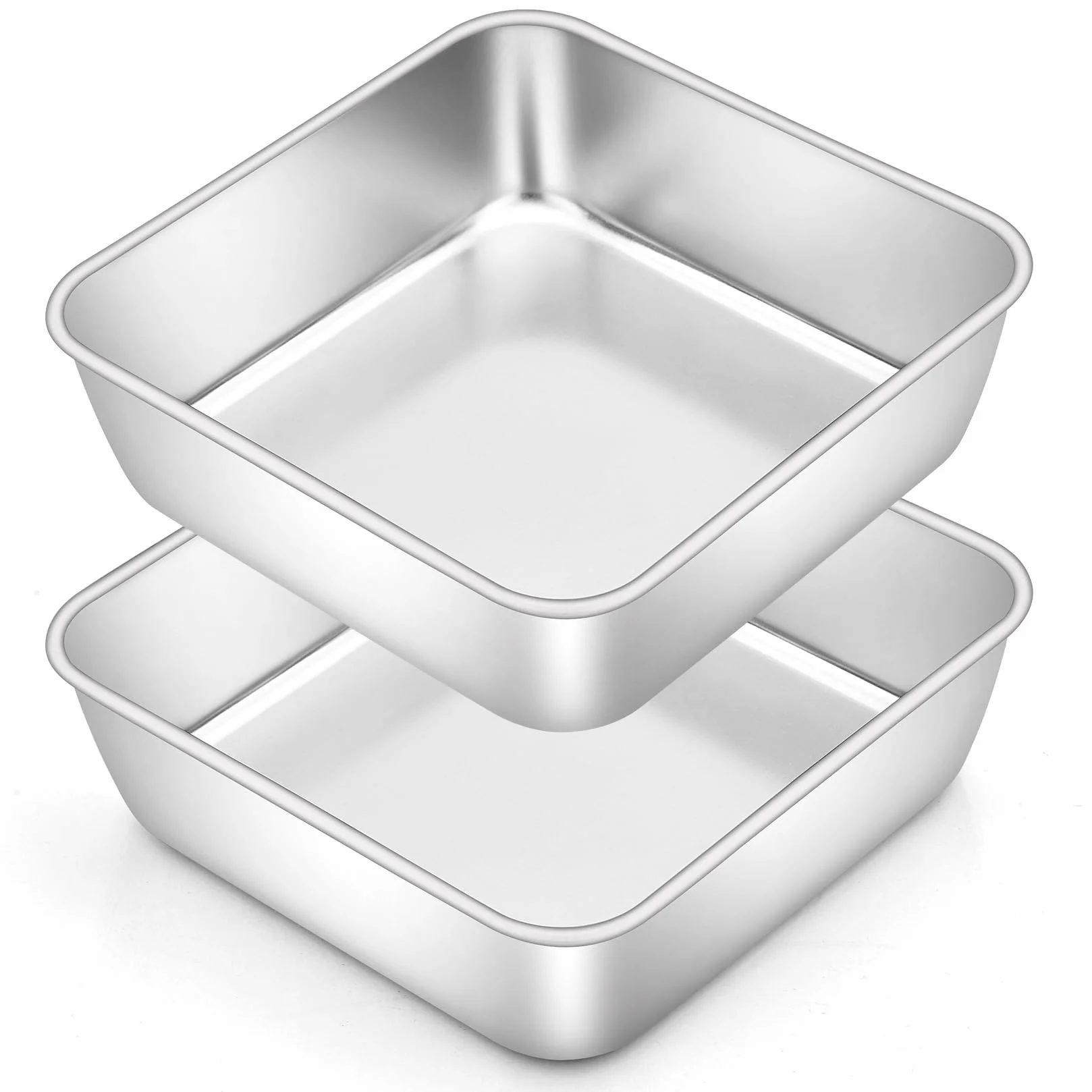 Onader forma do ciasta ze stali nierdzewnej 15x15x5 cm zestaw 2 prostokątnych form do zapiekanek