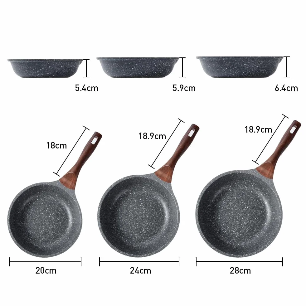 RIOVARM Zestaw patelni indukcyjnych Black