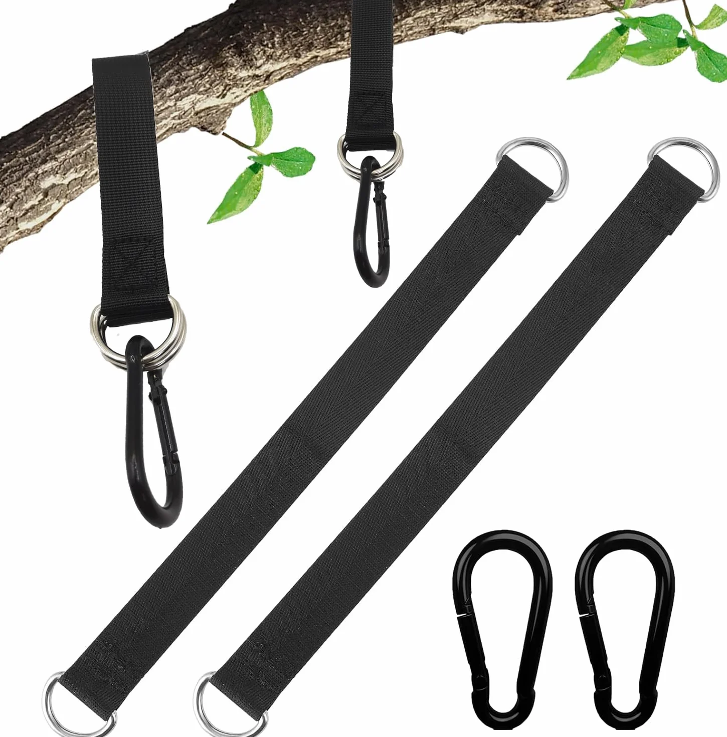 Mocowanie do huśtawki, hamak, mocowanie fotela wiszącego, mocowanie za pomocą 2 karabińczyków premium (31 cm)