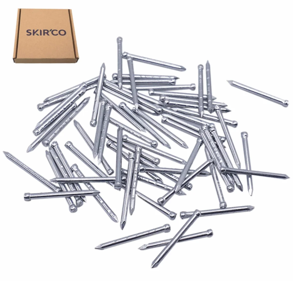 SKIR'CO (300 szt.) mała główka 1,5 x 20 mm gwoździe wykończeniowe, ocynkowane stalowe gwoździe, gwoździe do drewna, szpilki panelowe
