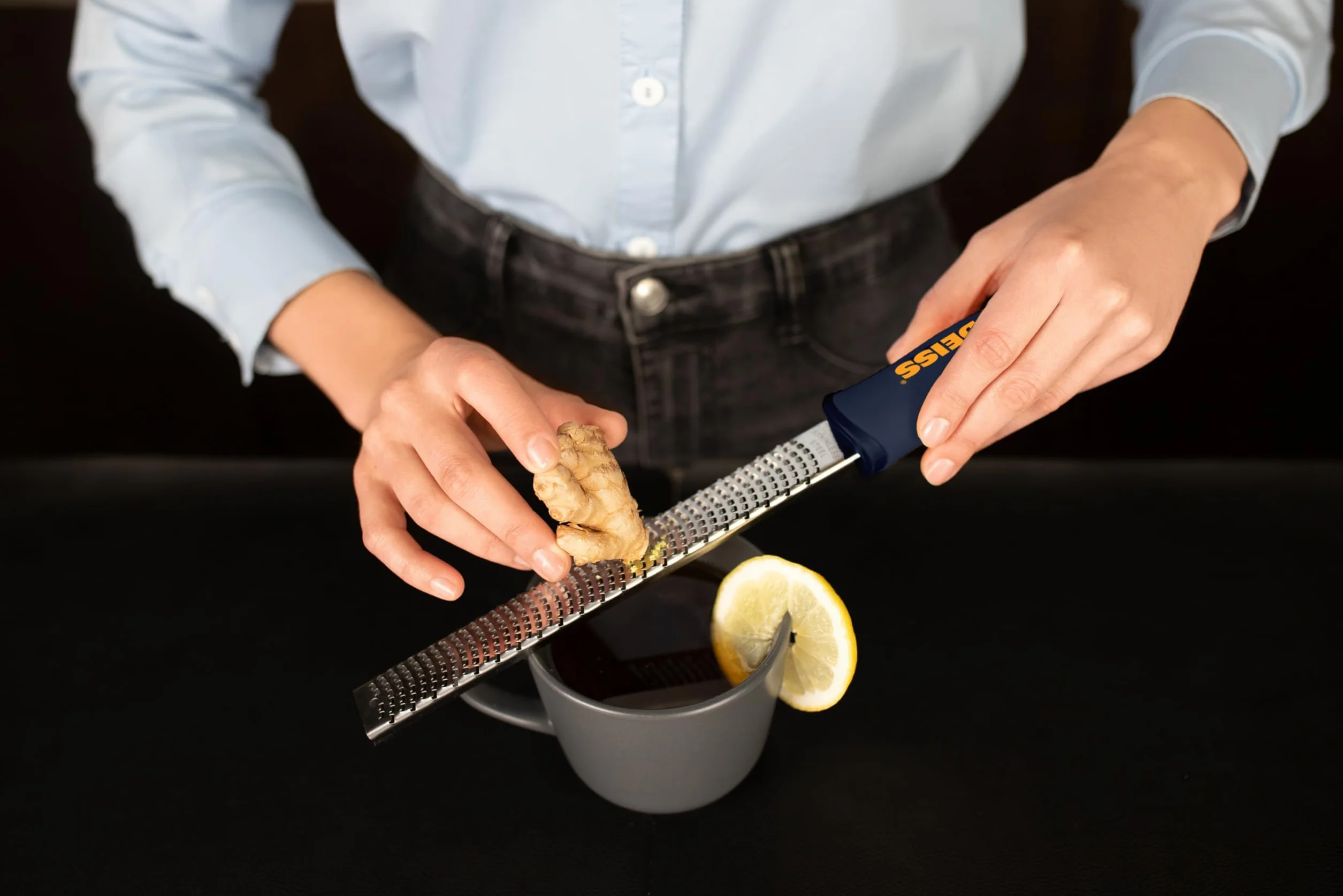 Deiss PRO Citrus Zester & Tarka do sera ze stali nierdzewnej, ostre ostrze, przystosowane do mycia w zmywarce (BLACK)