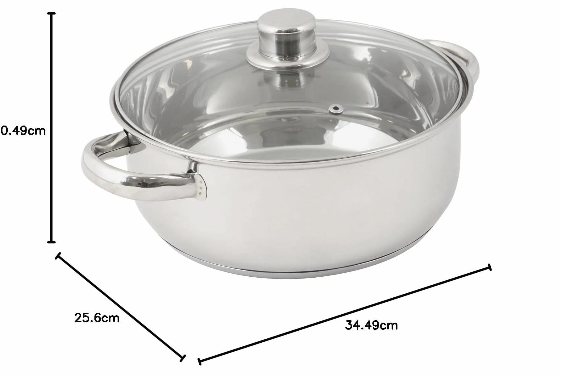 Crealys 502385 garnek do gotowania, stal nierdzewna, 4 l, ze szklaną pokrywką, średnica: 24 cm