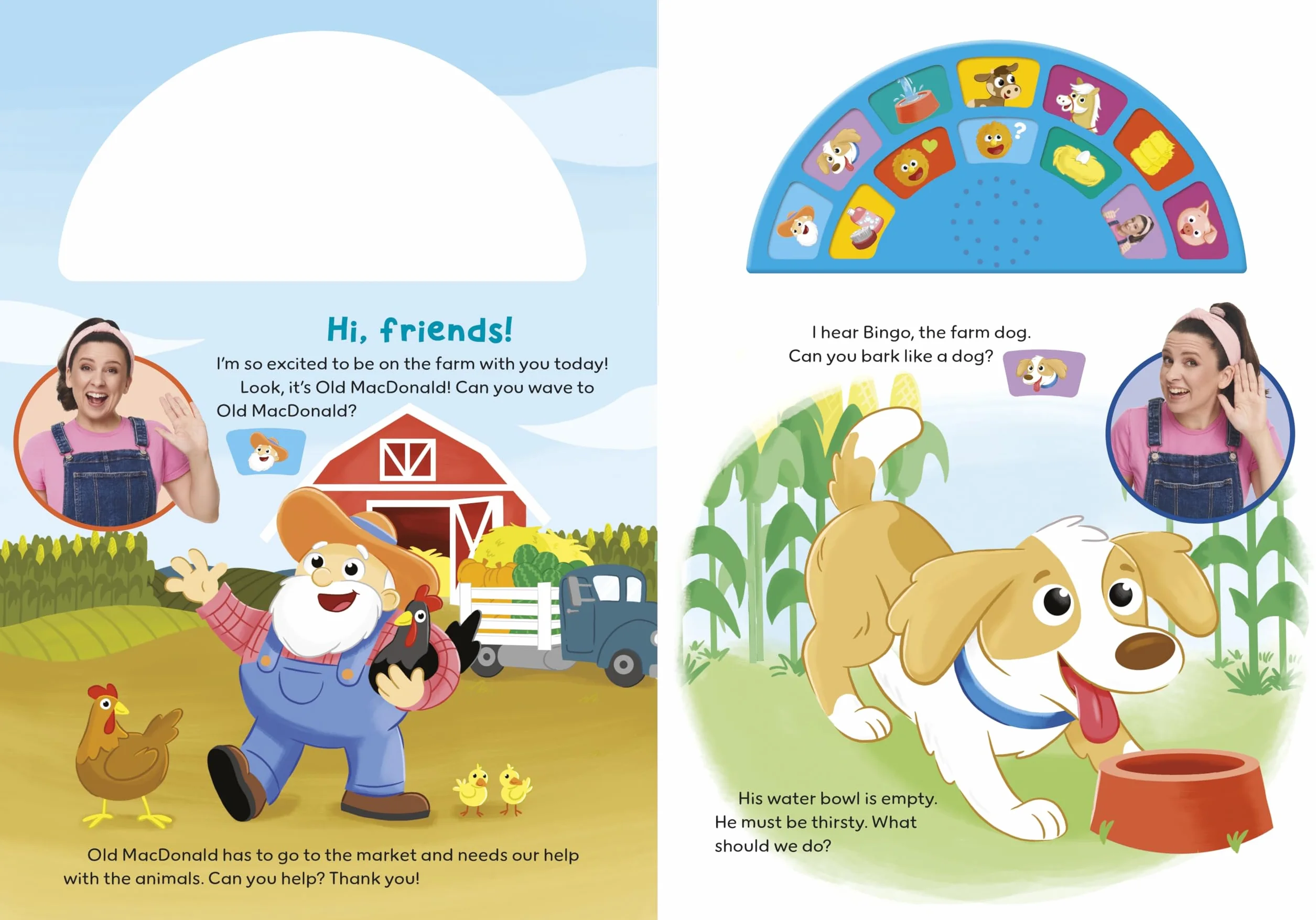 Ms Rachel: A Day on the Farm: An Interactive Read and Listen Noisy Sound Book with 12 Fun Sounds