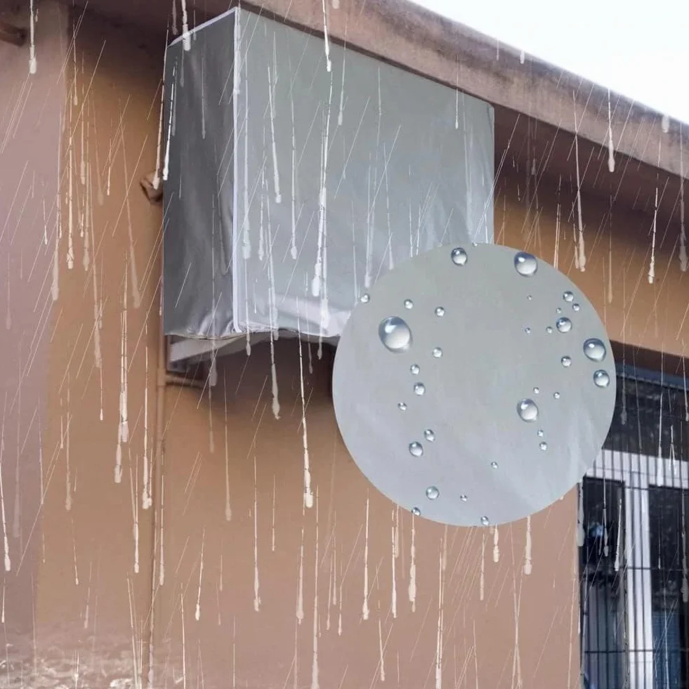 Osłona klimatyzatora zewnętrznego Wodoodporne klimatyzatory Osłona przeciwpyłowa Klimatyzator Osłona zewnętrzna Dom Thermopompe dla domu (86 * 32 * 56 cm) (kolor podszewki losowy)