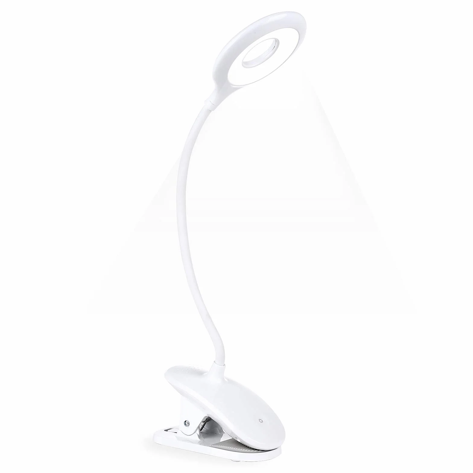 OUSFOT Lampka do Czytania Zacisk Książki z 3 Jasnościami USB Akumulator Dotykowy z Przełącznikiem 360° Elastyczna Ochrona Oczu Lampa Zaciskowa Lampa Biurkowa Dzieci Zacisk Swiatło do Lóżka Książki