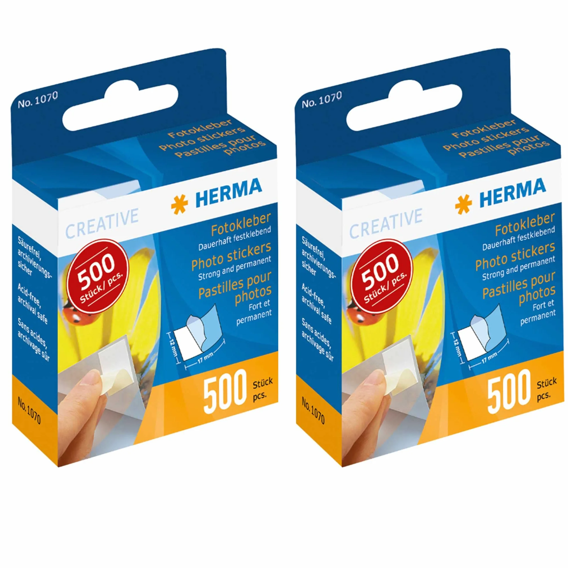 Herma Klej do zdjęć w kartonie (2 x 500 dozowników)