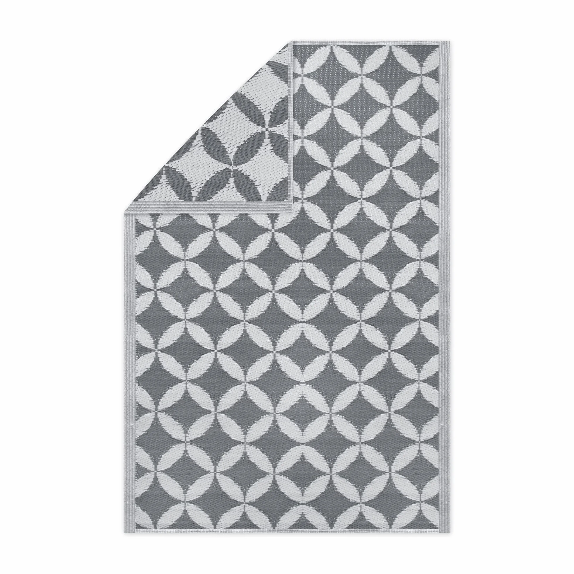 JEMIDI Dywan zewnętrzny 120 x 180 cm – dywan na taras, balkon, do ogrodu, na balkon, do ogrodu, kolor jasnoszary