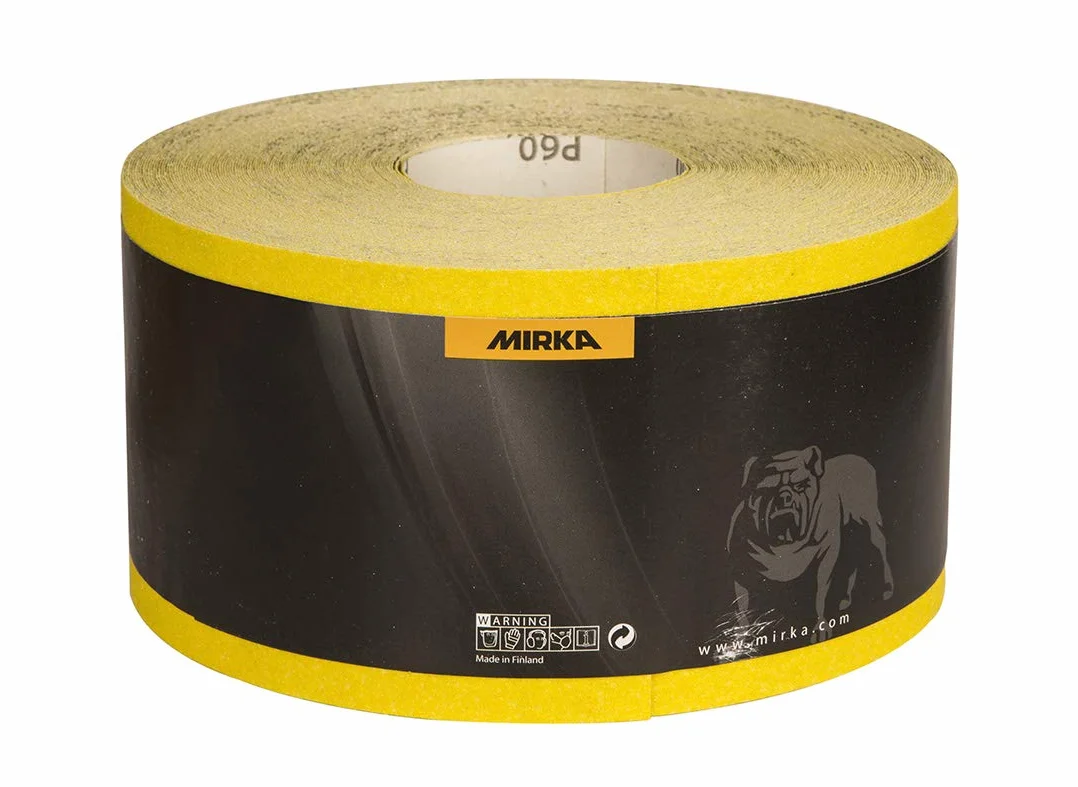 Mirka Yellow Papier ścierny Rolka / 115mm x 50m / P240 / szlifowanie drewna twardego, miękkiego, farby, szpachli, plastiku / 1 rolka