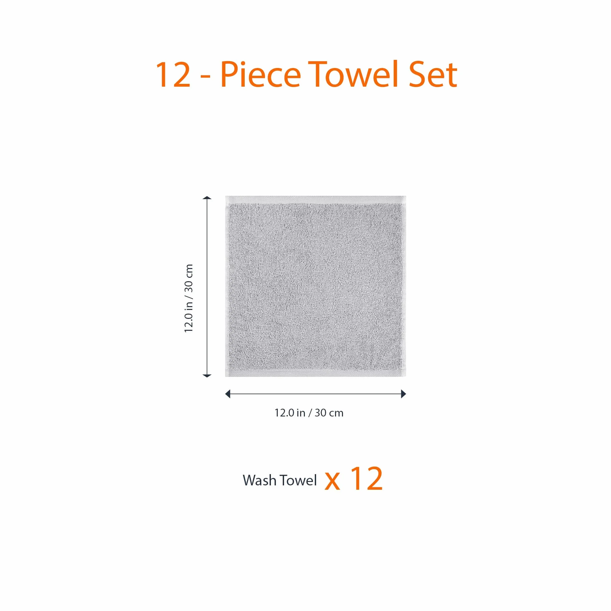 Amazonbasics Ścierki, Bawełna, Szary, 12 Sztuk