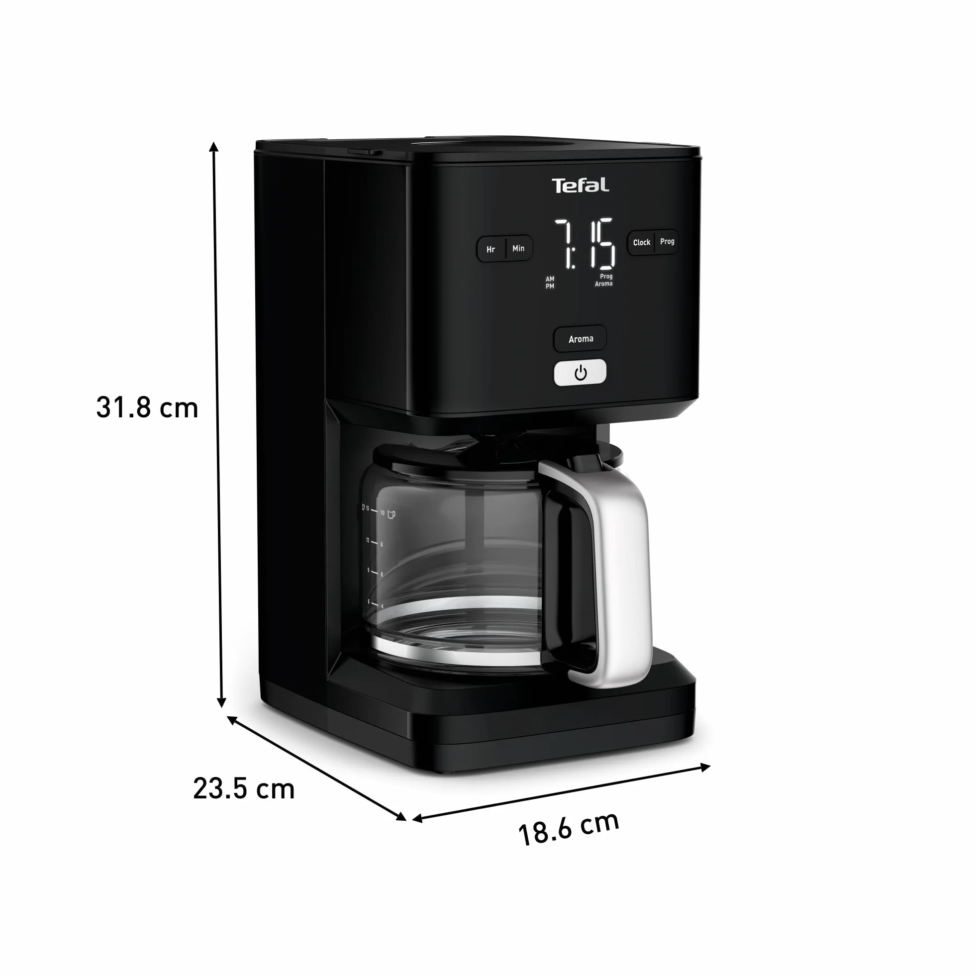 Tefal Smart'n Light ekspres do kawy programowalny filtr 24h 1,25 l czarny