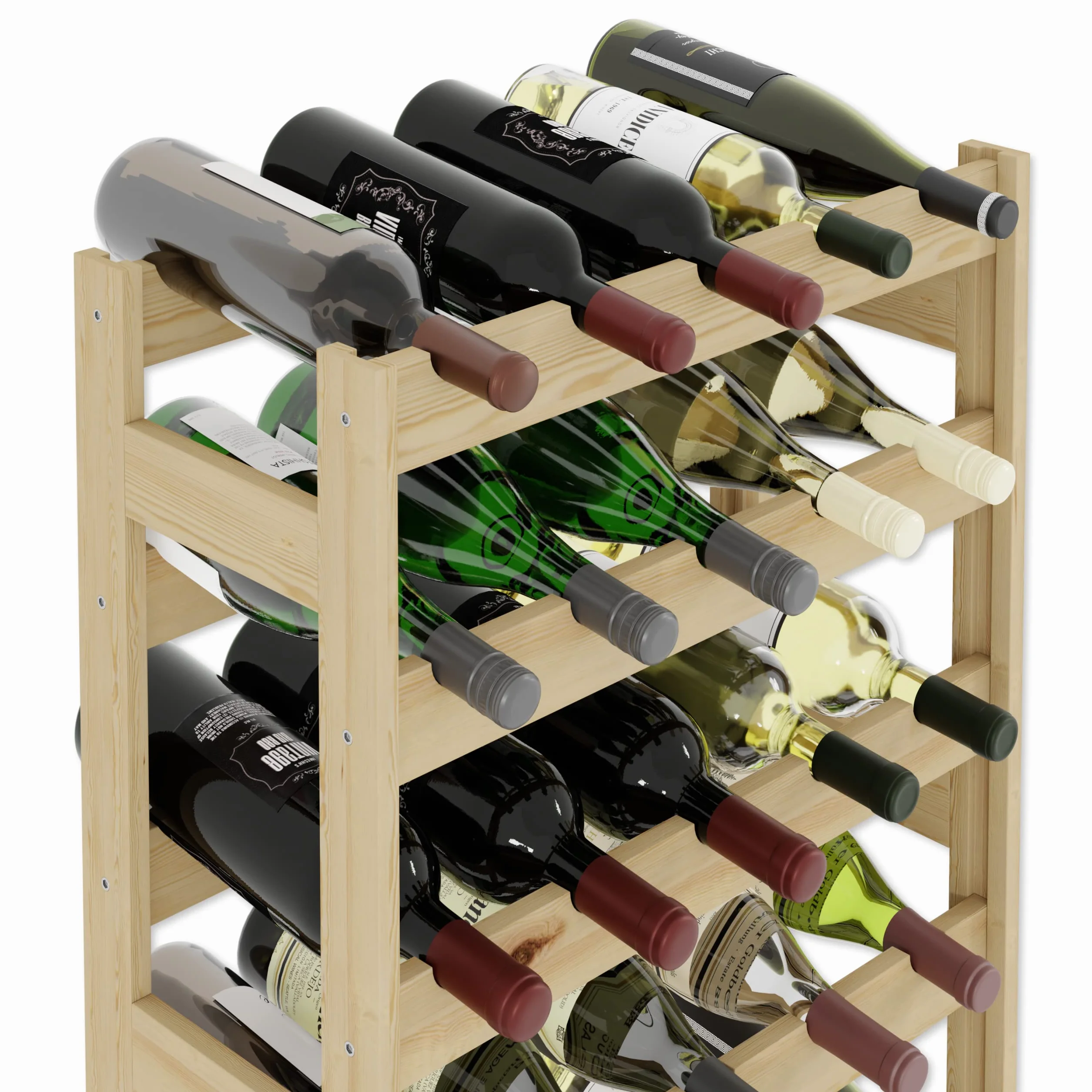 Lenmar Drewniany Regał na Wino 30 Butelek 86x53x25 cm RW-1-30