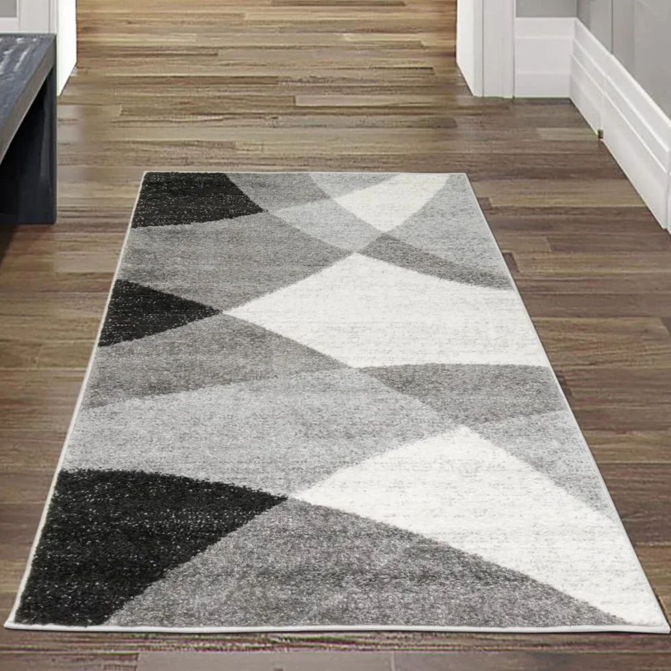 Teppich-Traum Nowoczesny dywan, regał, garderoba, przyjazny alergikom, abstrakcyjny wzór w przyjemnych kolorach, kremowo-szary, wymiary 80 x 140 cm