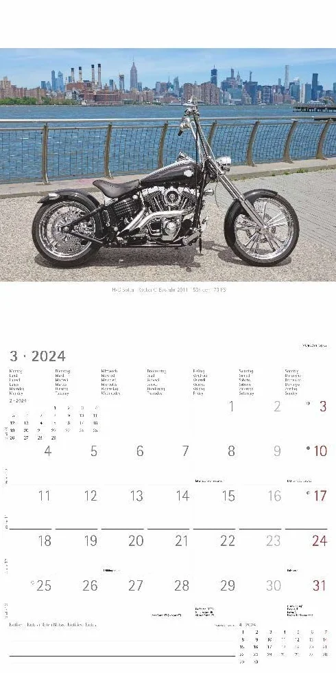Harleys 2024 - Broschürenkalender 30x30 cm (30x60 geöffnet) - Kalender mit Platz für Notizen - Motorräder - Bildkalender - Wandplaner - Harley-Davidson