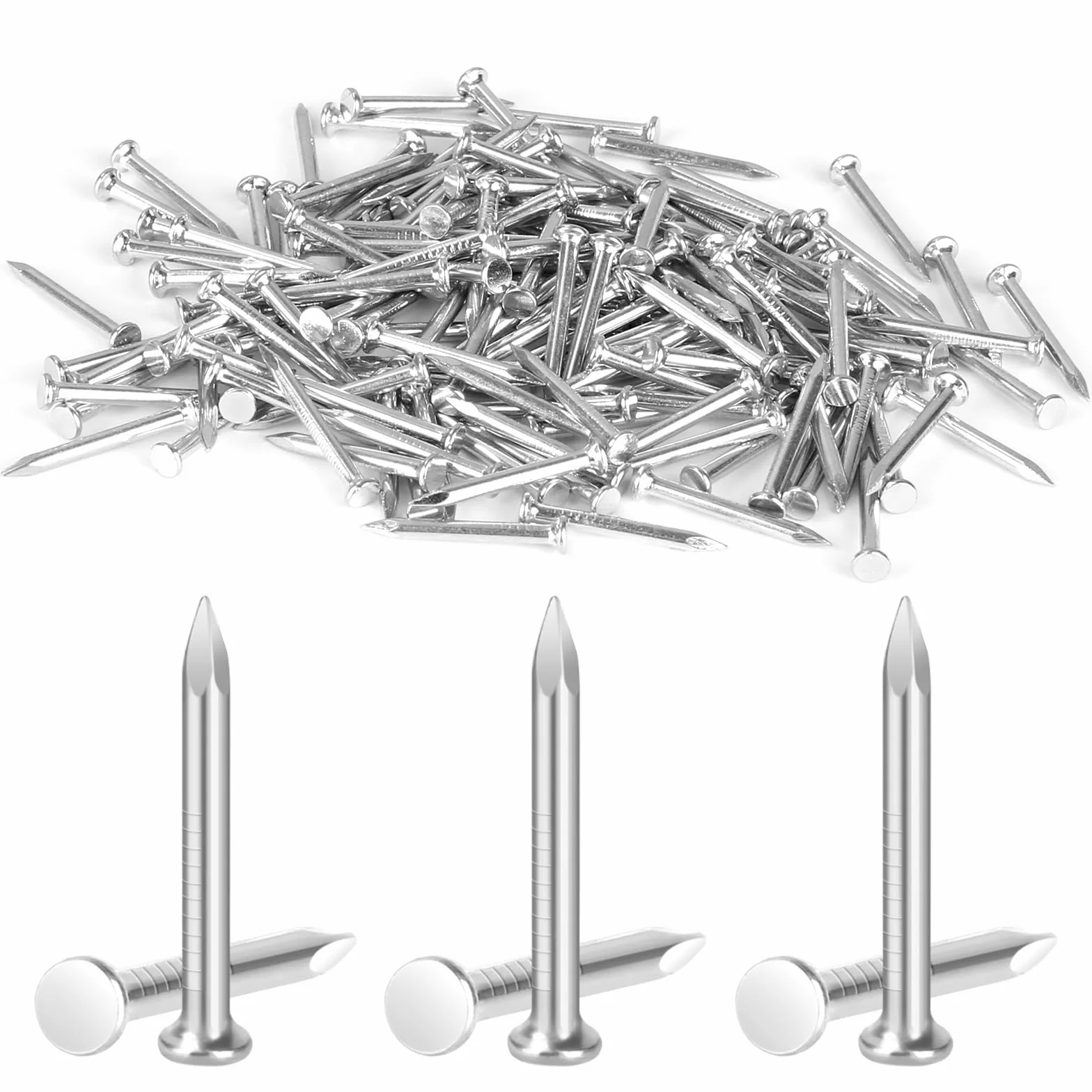 300 sztuk gwoździ, 20 mm gwoździe stalowe do betonu, małe gwoździe do ścian betonowych, posrebrzany cynk, gwoździe do betonu, gwoździ, do obróbki drewna, cegły do ścian, drewna, mebli